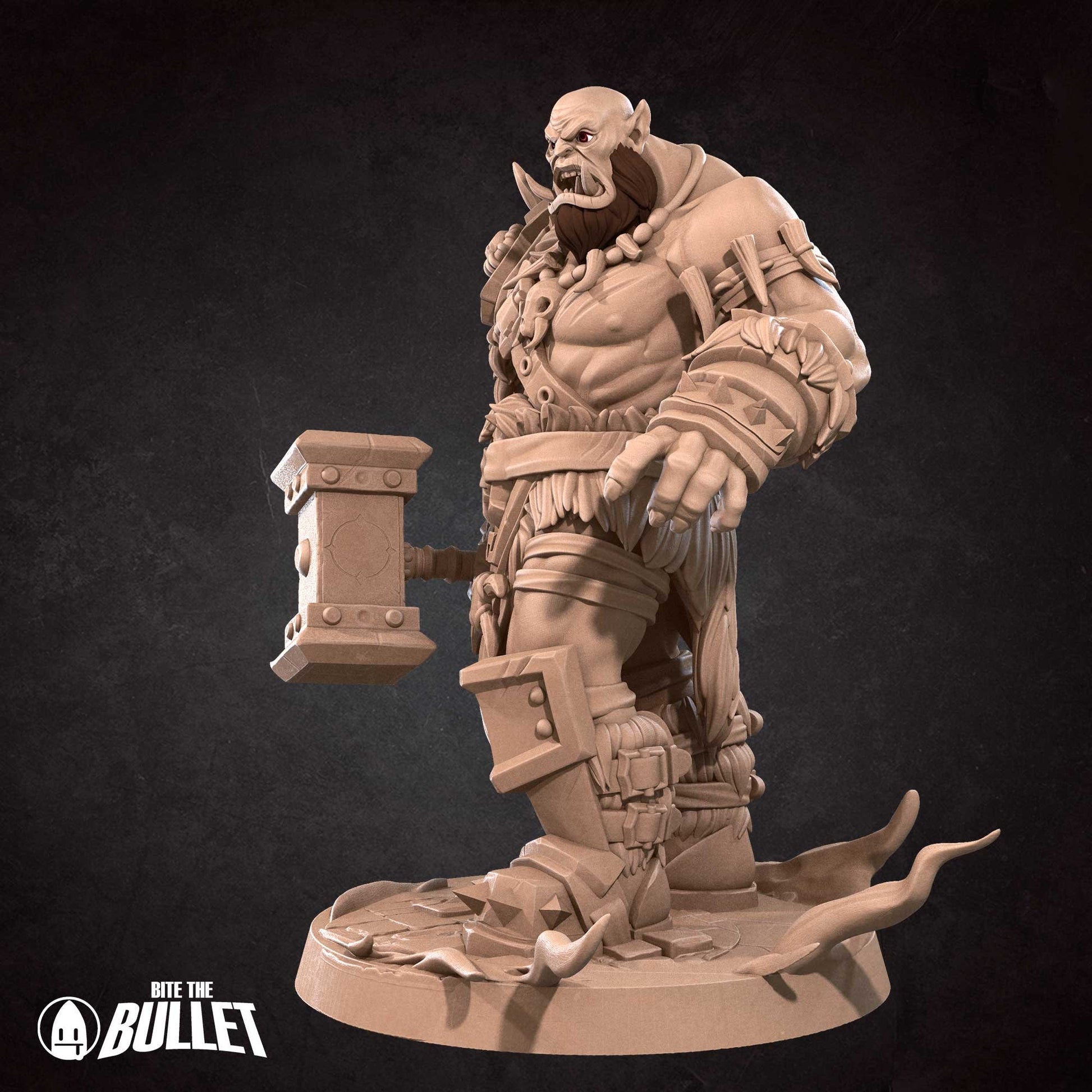 Orc Warchief | Bite The Bullet | 35mm Scale | Resin Printed Tabletop RPG Miniature Figures | DND | 5E