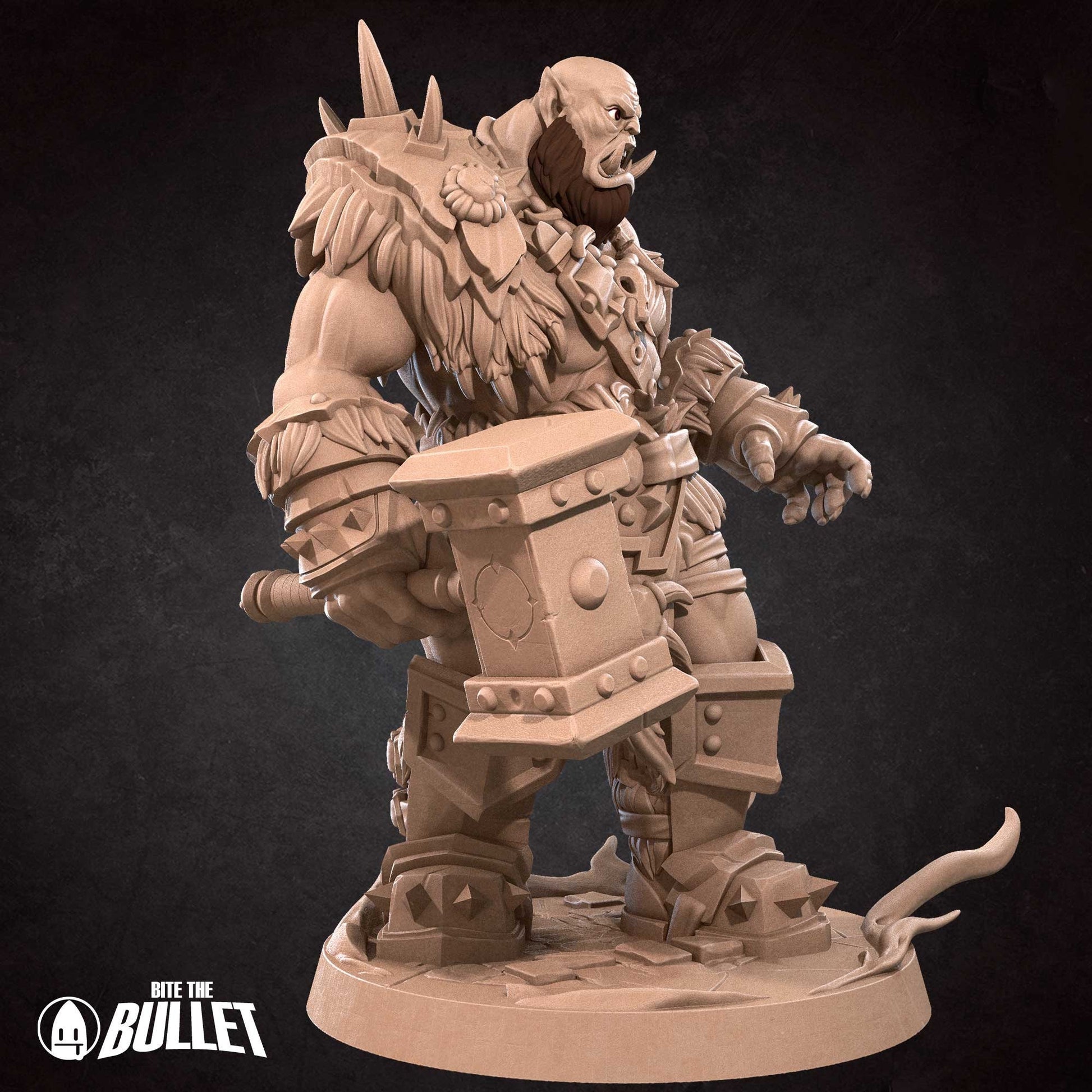 Orc Warchief | Bite The Bullet | 35mm Scale | Resin Printed Tabletop RPG Miniature Figures | DND | 5E