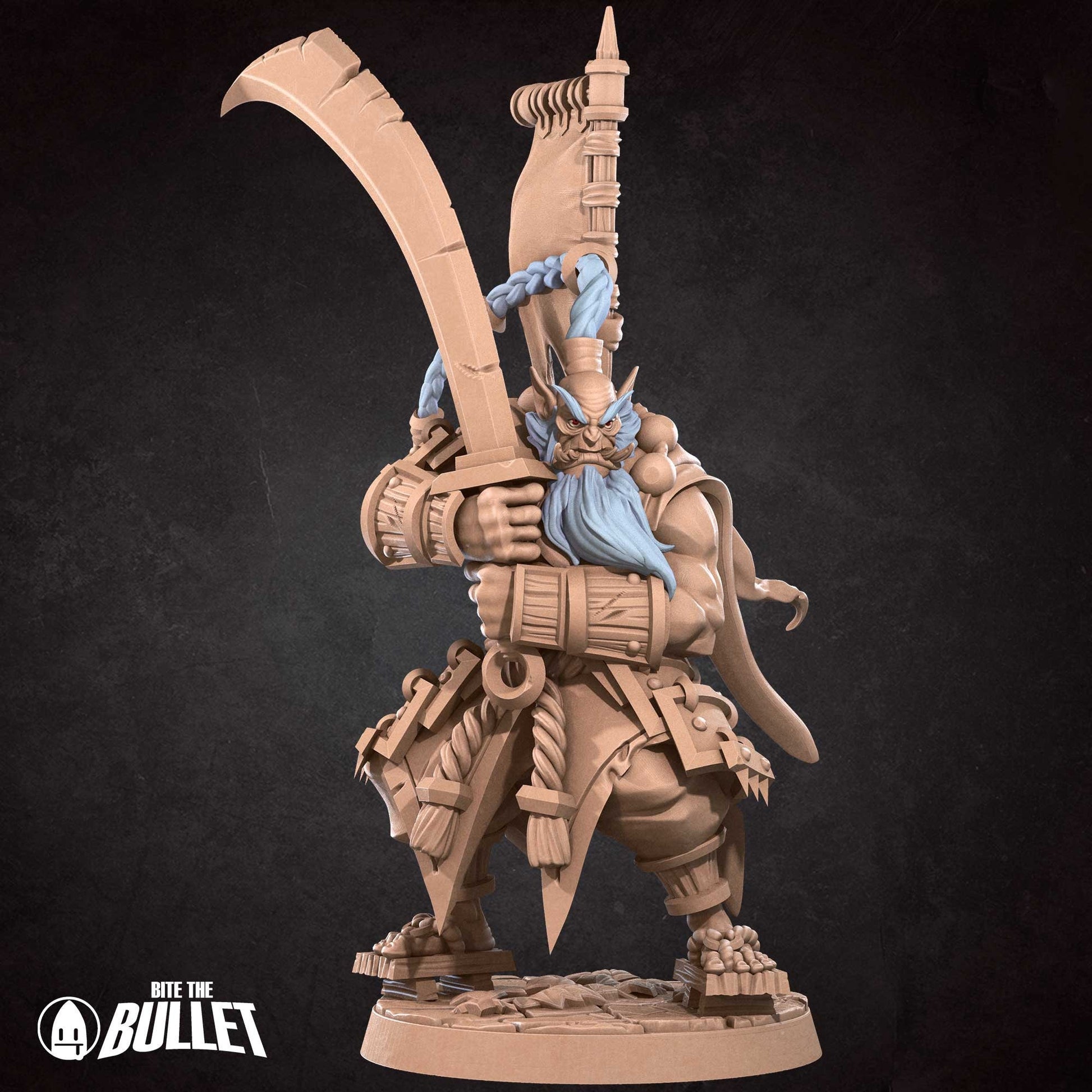 Orc Swordmaster | Bite The Bullet | 35mm Scale | Resin Printed Tabletop RPG Miniature Figures | DND | 5E