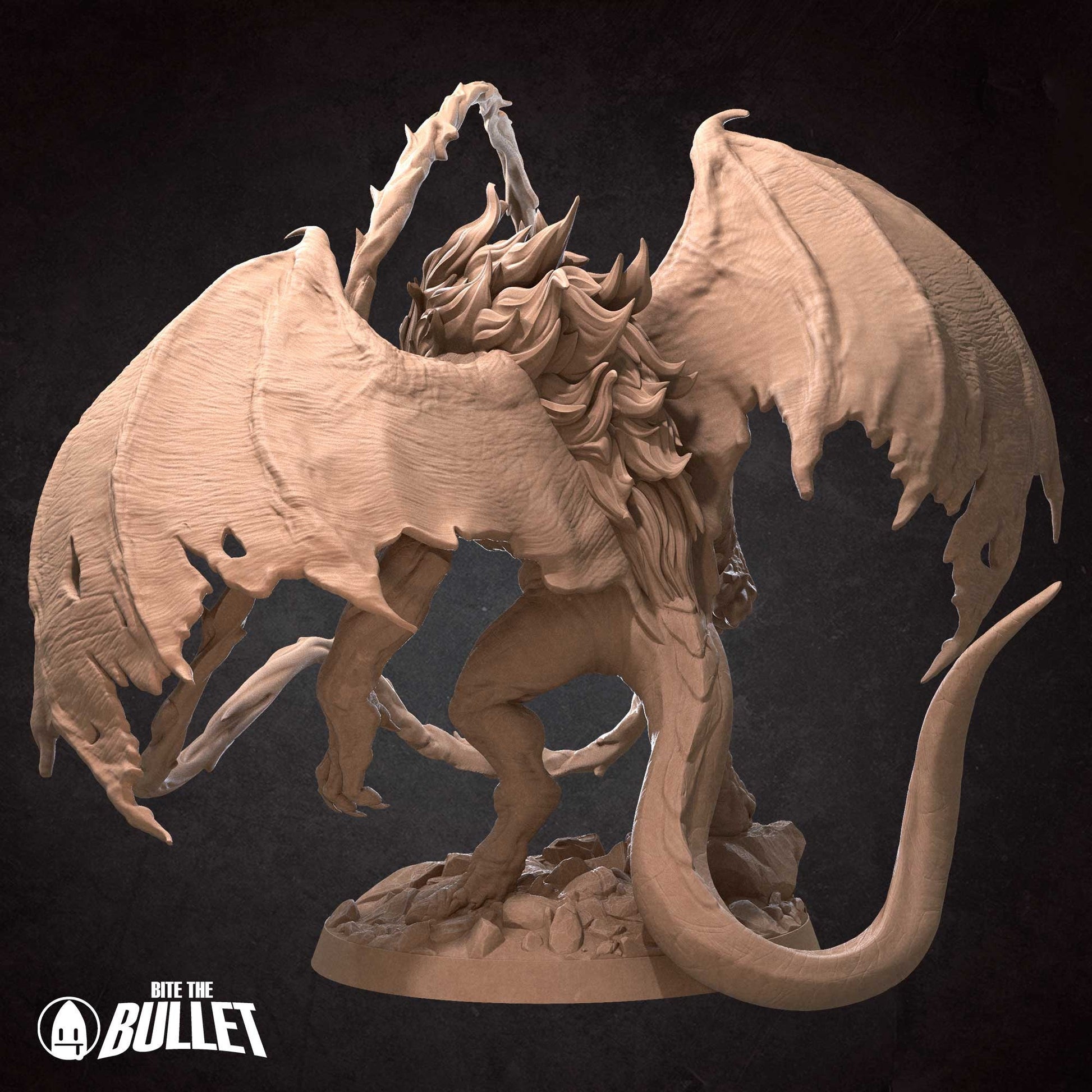 Fire Demon | Bite The Bullet | 35mm Scale | Resin Printed Tabletop RPG Miniature Figures | DND | 5E