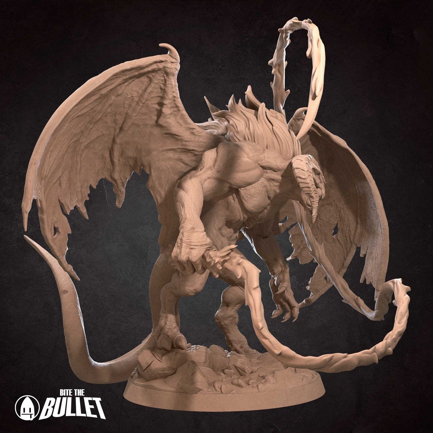 Fire Demon | Bite The Bullet | 35mm Scale | Resin Printed Tabletop RPG Miniature Figures | DND | 5E