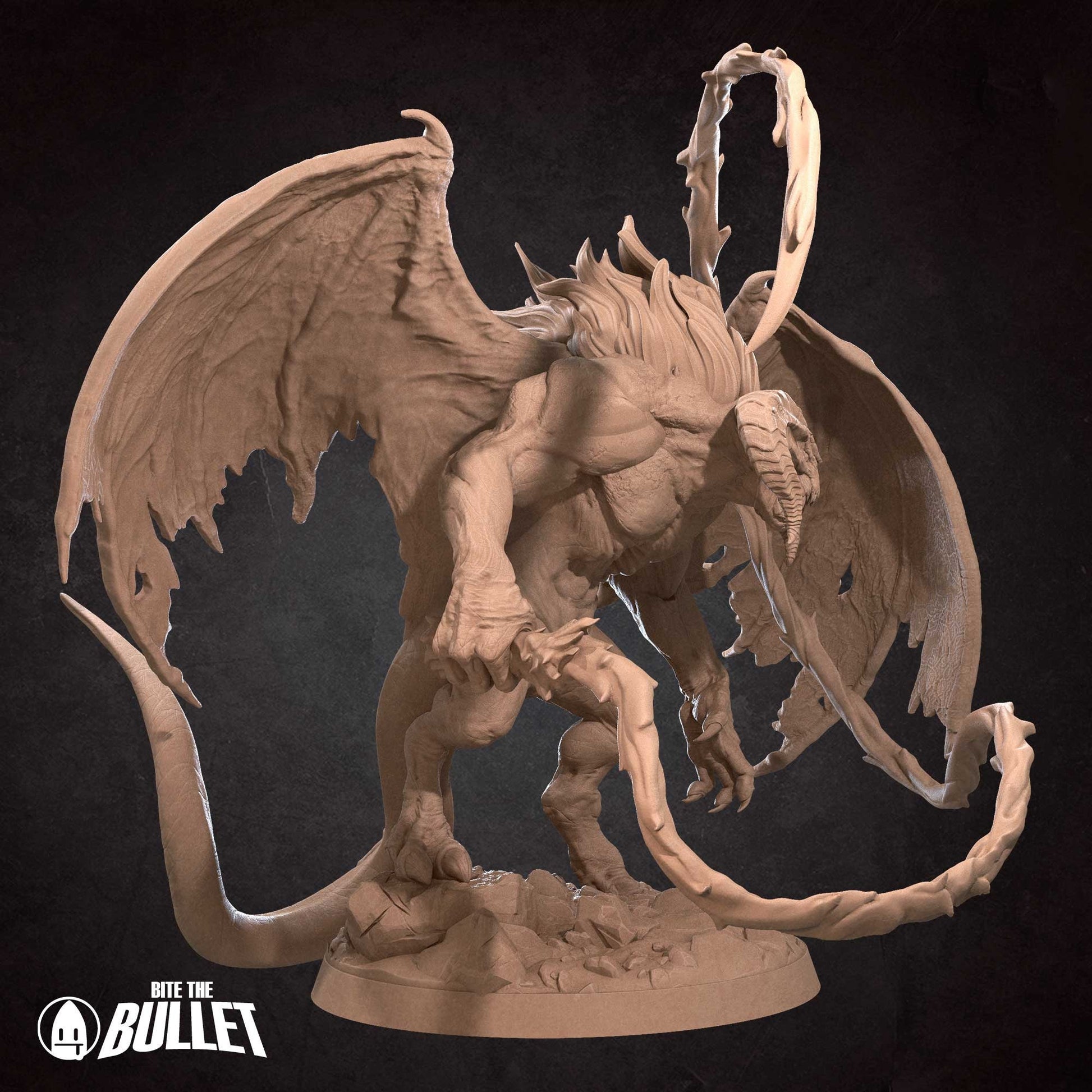 Fire Demon | Bite The Bullet | 35mm Scale | Resin Printed Tabletop RPG Miniature Figures | DND | 5E