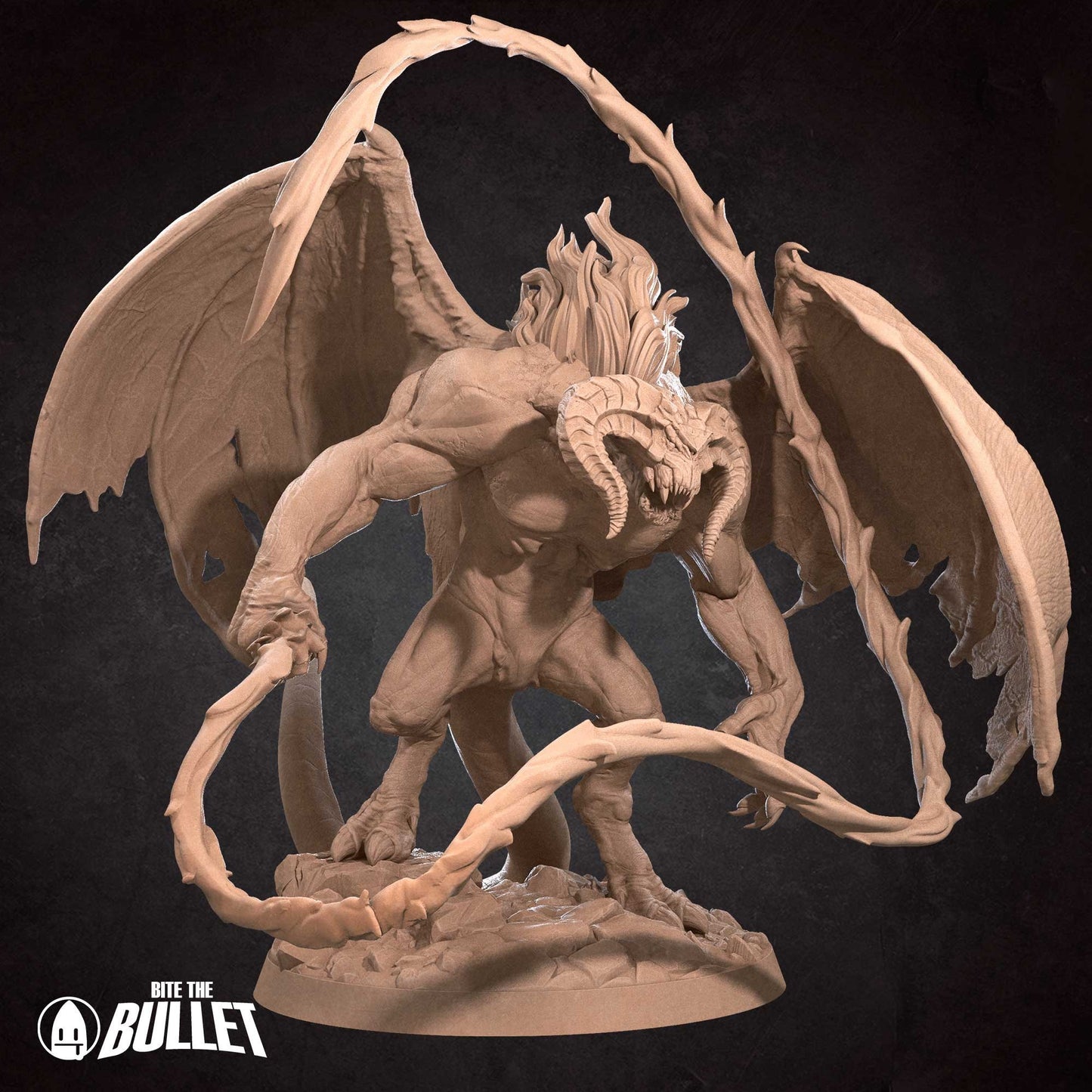Fire Demon | Bite The Bullet | 35mm Scale | Resin Printed Tabletop RPG Miniature Figures | DND | 5E