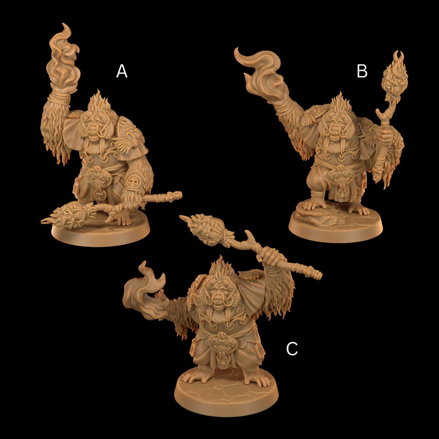 Priests of the Red Flower | Dragon Trappers Lodge | The Simiax Legions | 32mm Scale Resin Printed Tabletop RPG Figures For DND 5E and OPR