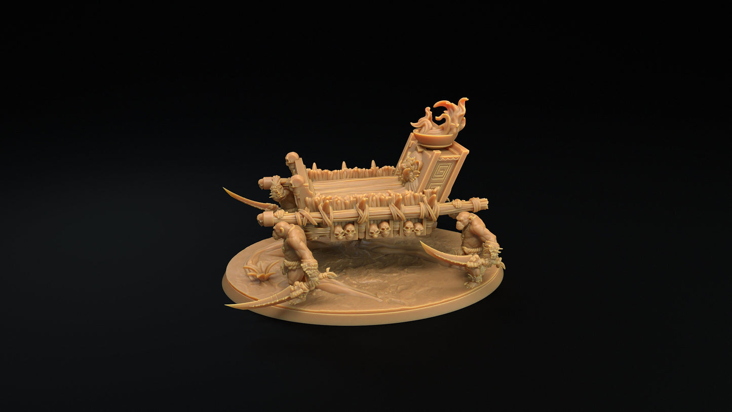 Bobokai Palanquin | Dragon Trappers Lodge | The Simiax Legions | 32mm Scale Resin Printed Tabletop RPG Figures For DND 5E and OPR