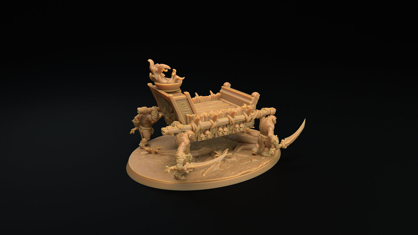 Bobokai Palanquin | Dragon Trappers Lodge | The Simiax Legions | 32mm Scale Resin Printed Tabletop RPG Figures For DND 5E and OPR