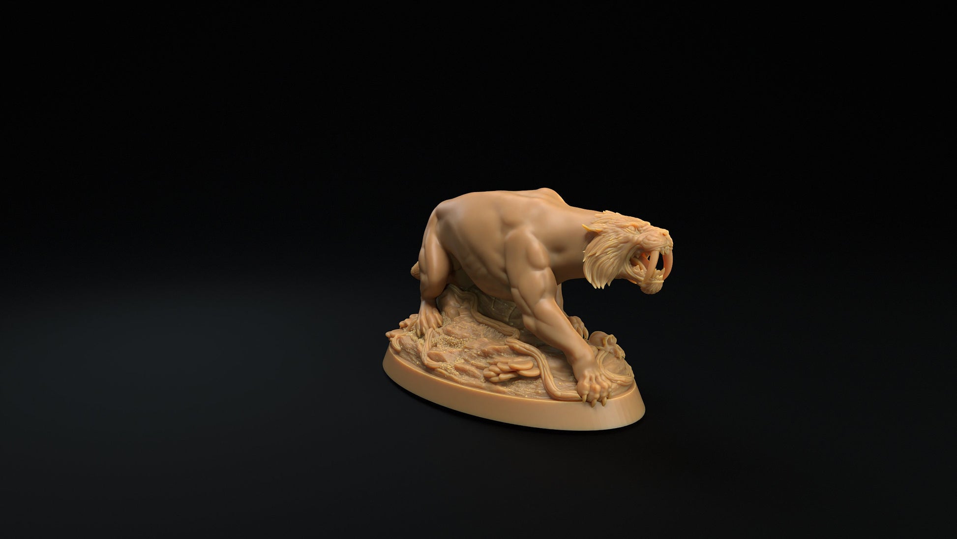 Saber-Toothed Tiger Set | Dragon Trappers Lodge | The Simiax Legions | 32mm Scale Resin Printed Tabletop RPG Figures For DND 5E and OPR
