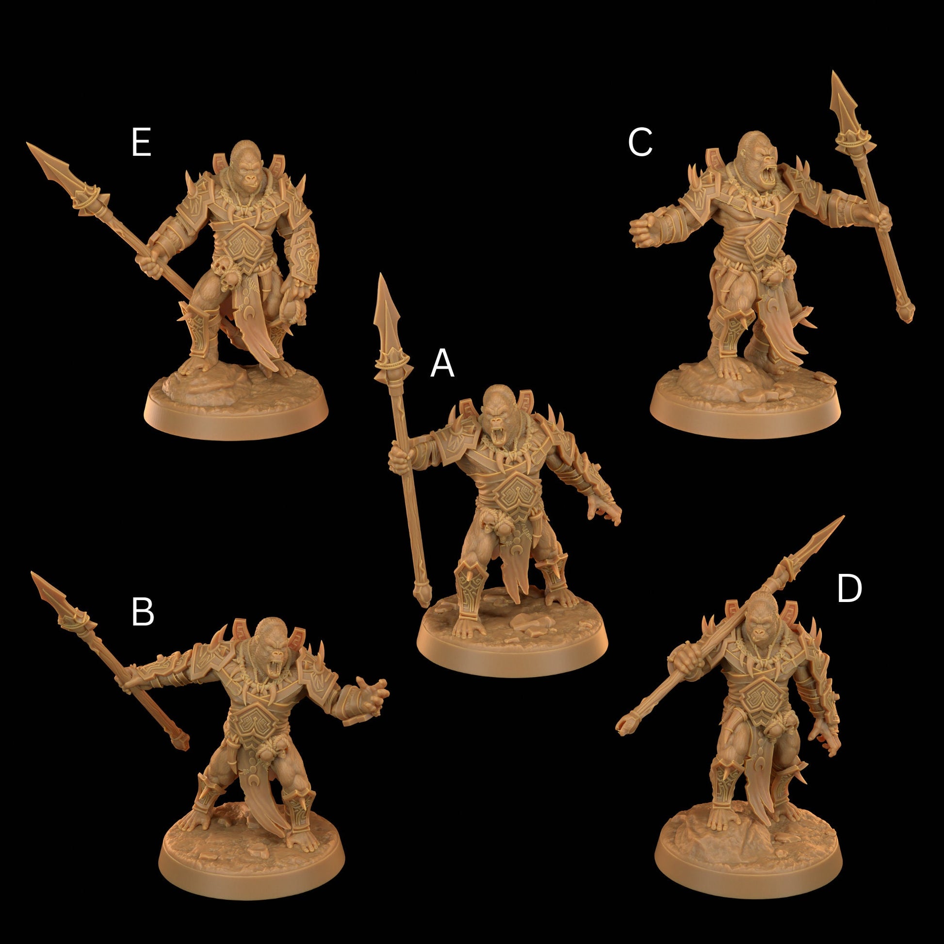 Gor'kul Ragers Set | Dragon Trappers Lodge | The Simiax Legions | 32mm Scale Resin Printed Tabletop RPG Figures For DND 5E and OPR