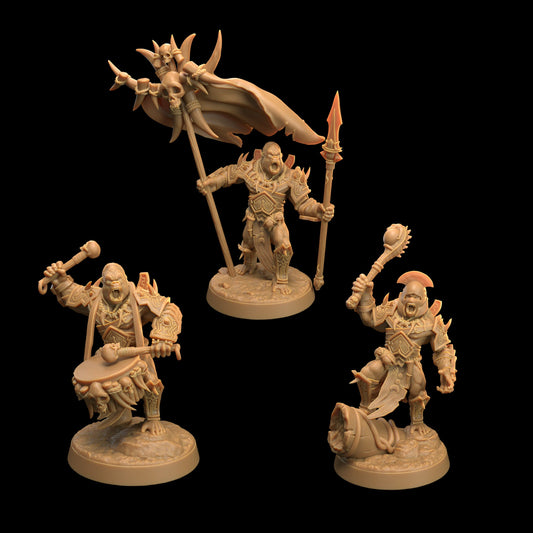 Gor'Kul Command Group | Dragon Trappers Lodge | The Simiax Legions | 32mm Scale Resin Printed Tabletop RPG Figures For DND 5E and OPR