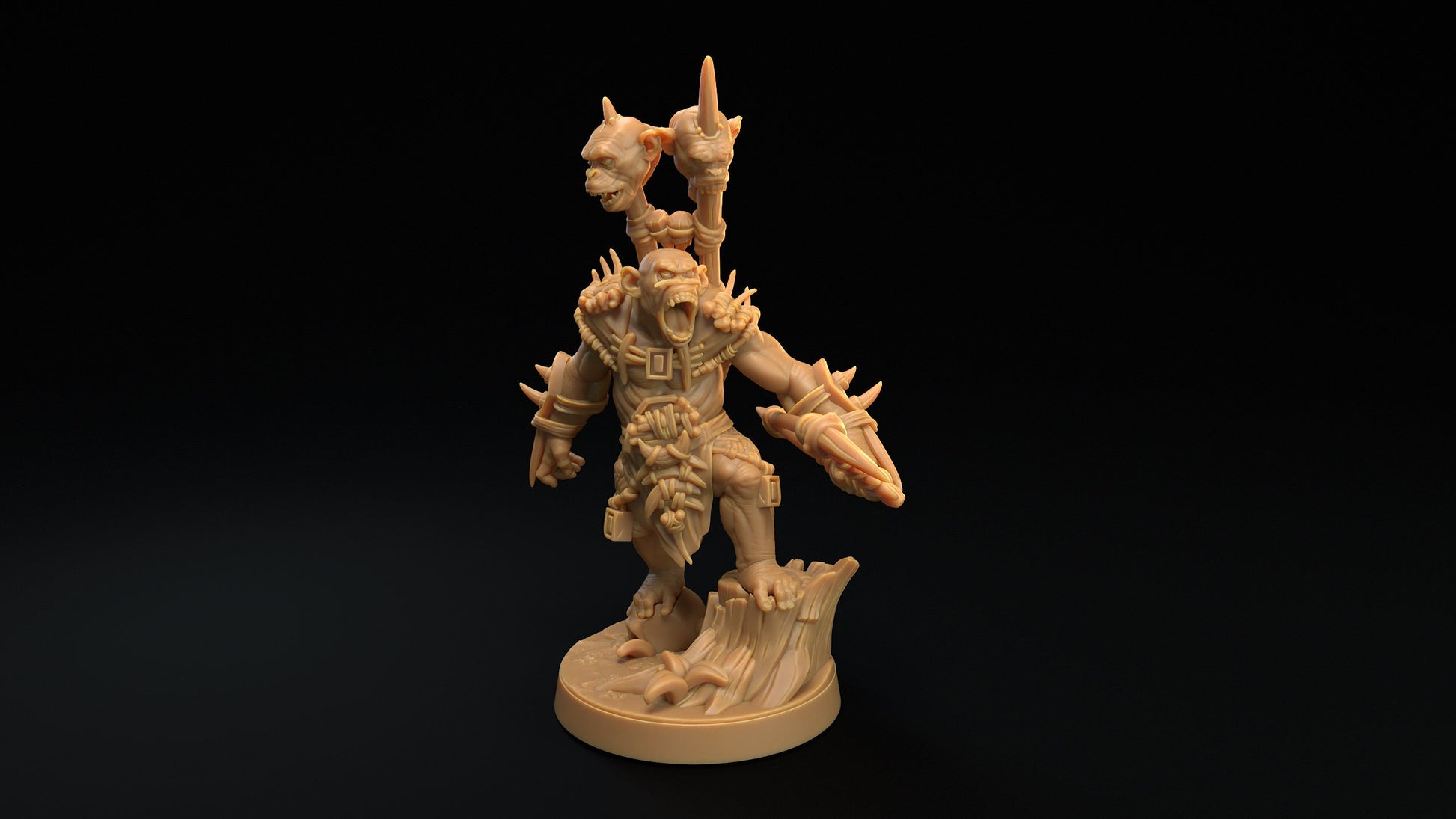 Bobokai Warlord | Dragon Trappers Lodge | The Simiax Legions | 32mm Scale Resin Printed Tabletop RPG Figures For DND 5E and OPR