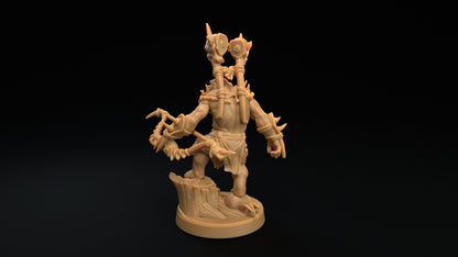 Bobokai Warlord | Dragon Trappers Lodge | The Simiax Legions | 32mm Scale Resin Printed Tabletop RPG Figures For DND 5E and OPR
