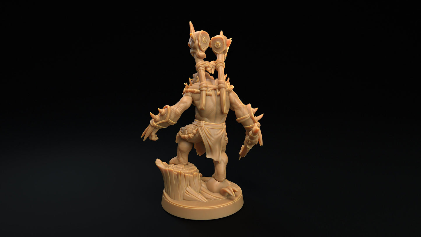 Bobokai Warlord | Dragon Trappers Lodge | The Simiax Legions | 32mm Scale Resin Printed Tabletop RPG Figures For DND 5E and OPR
