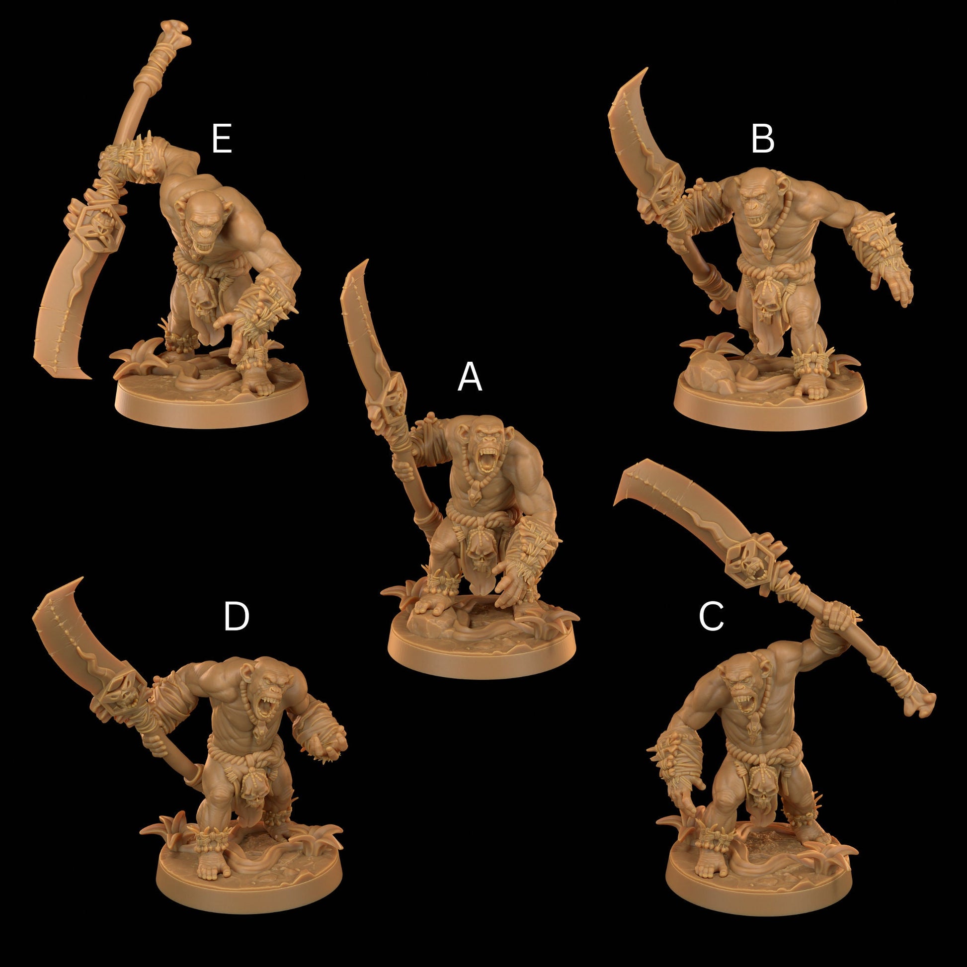 Bobokai Screamers | Dragon Trappers Lodge | The Simiax Legions | 32mm Scale Resin Printed Tabletop RPG Figures For DND 5E and OPR