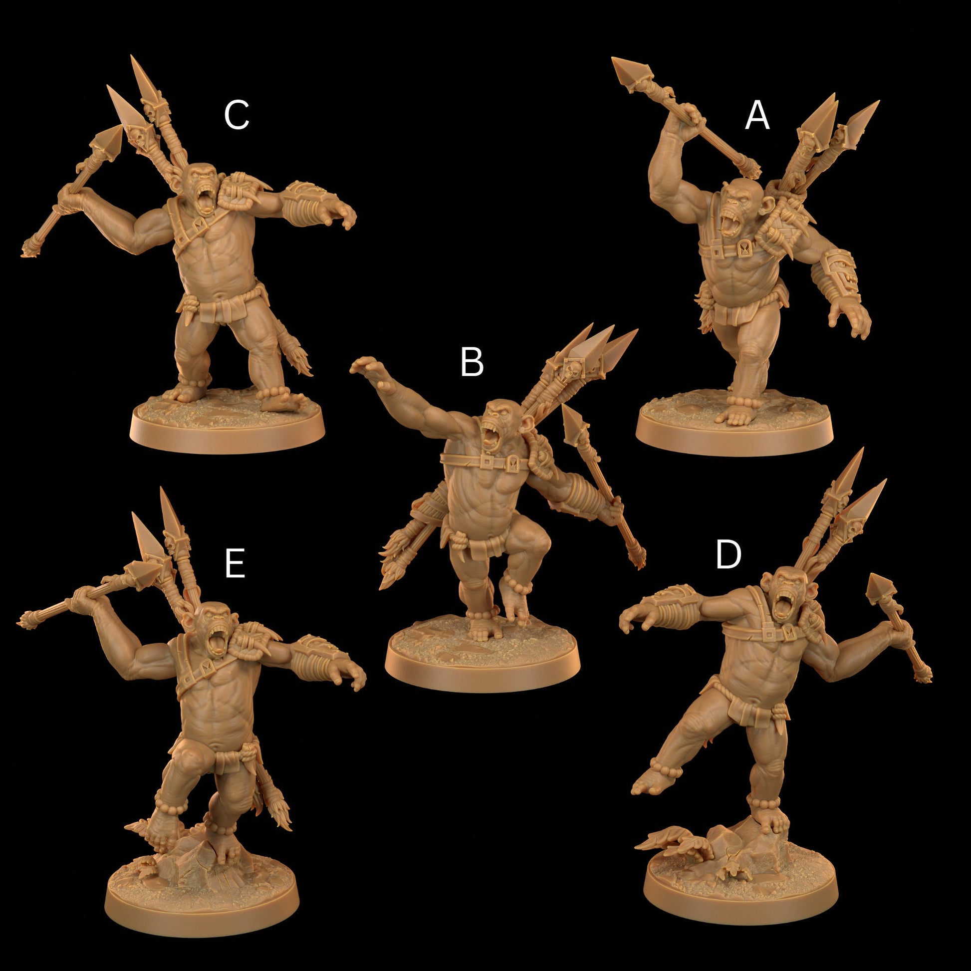 Bobokai Skewers Set | Dragon Trappers Lodge | The Simiax Legions | 32mm Scale Resin Printed Tabletop RPG Figures For DND 5E and OPR