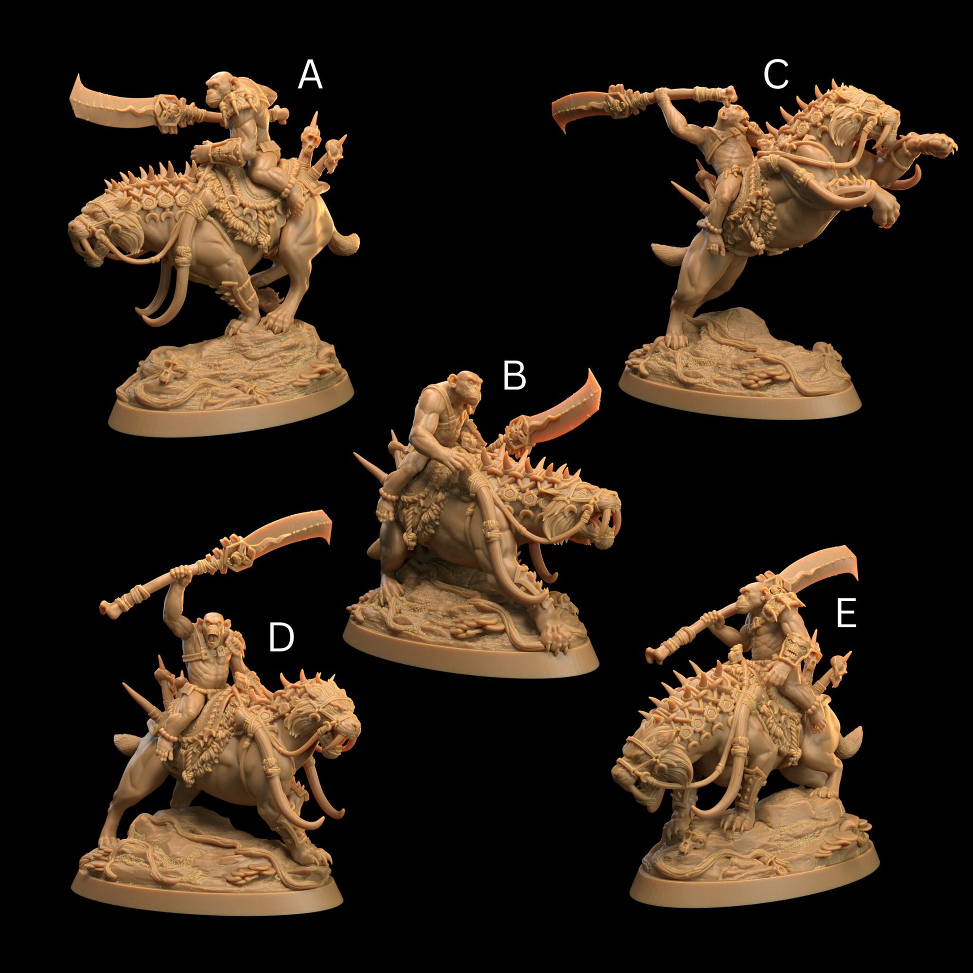 Bobokai Prowlers Set | Dragon Trappers Lodge | The Simiax Legions | 32mm Scale Resin Printed Tabletop RPG Figures For DND 5E and OPR