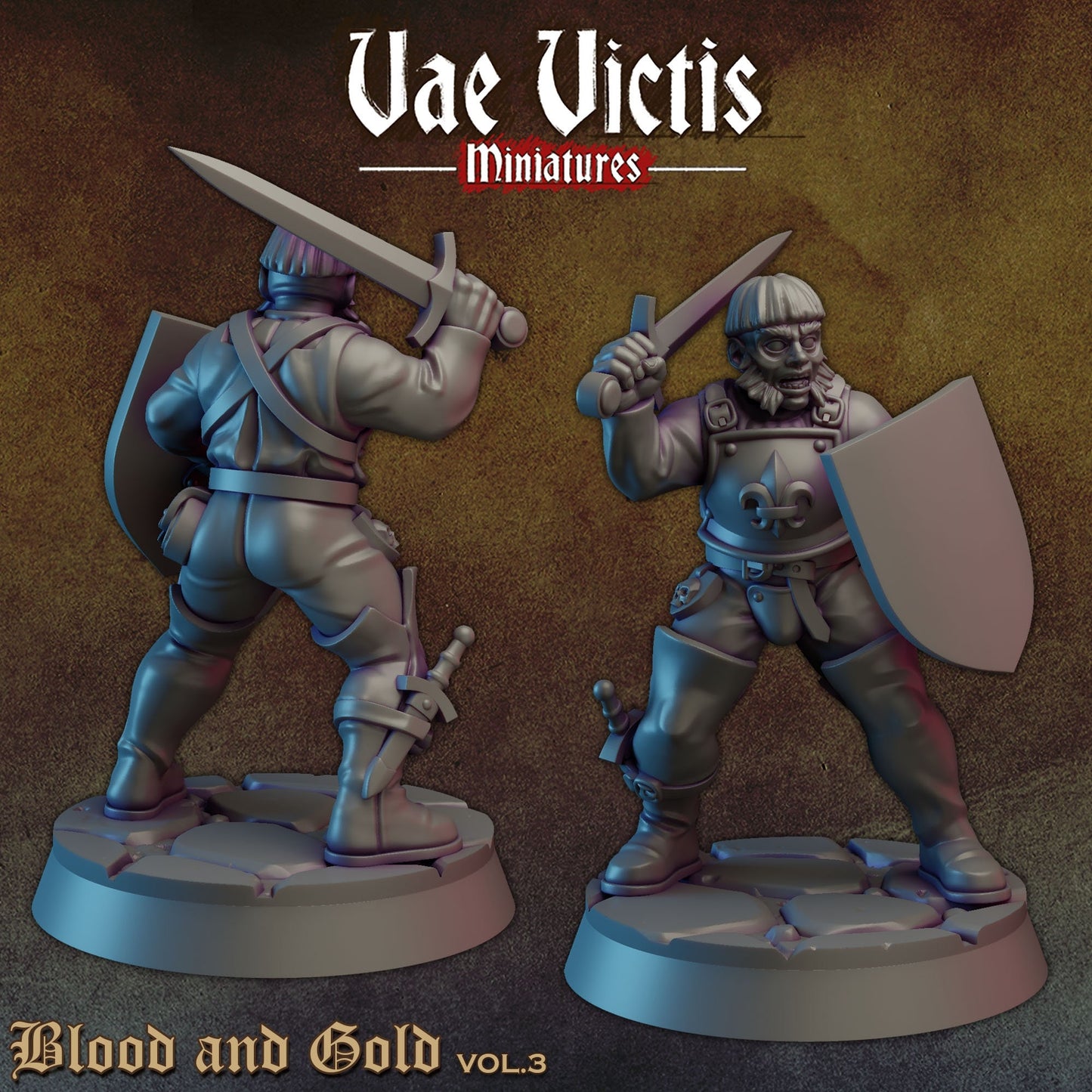 Human Mercenaries Set | Vae Victis Miniatures | 32mm Scale Resin Printed Tabletop RPG Figures for Tabletop Roleplaying or Wargaming