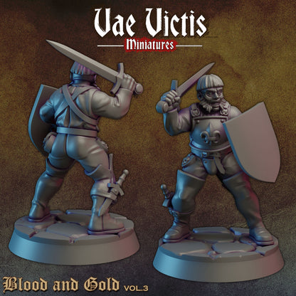 Human Mercenaries Set | Vae Victis Miniatures | 32mm Scale Resin Printed Tabletop RPG Figures for Tabletop Roleplaying or Wargaming