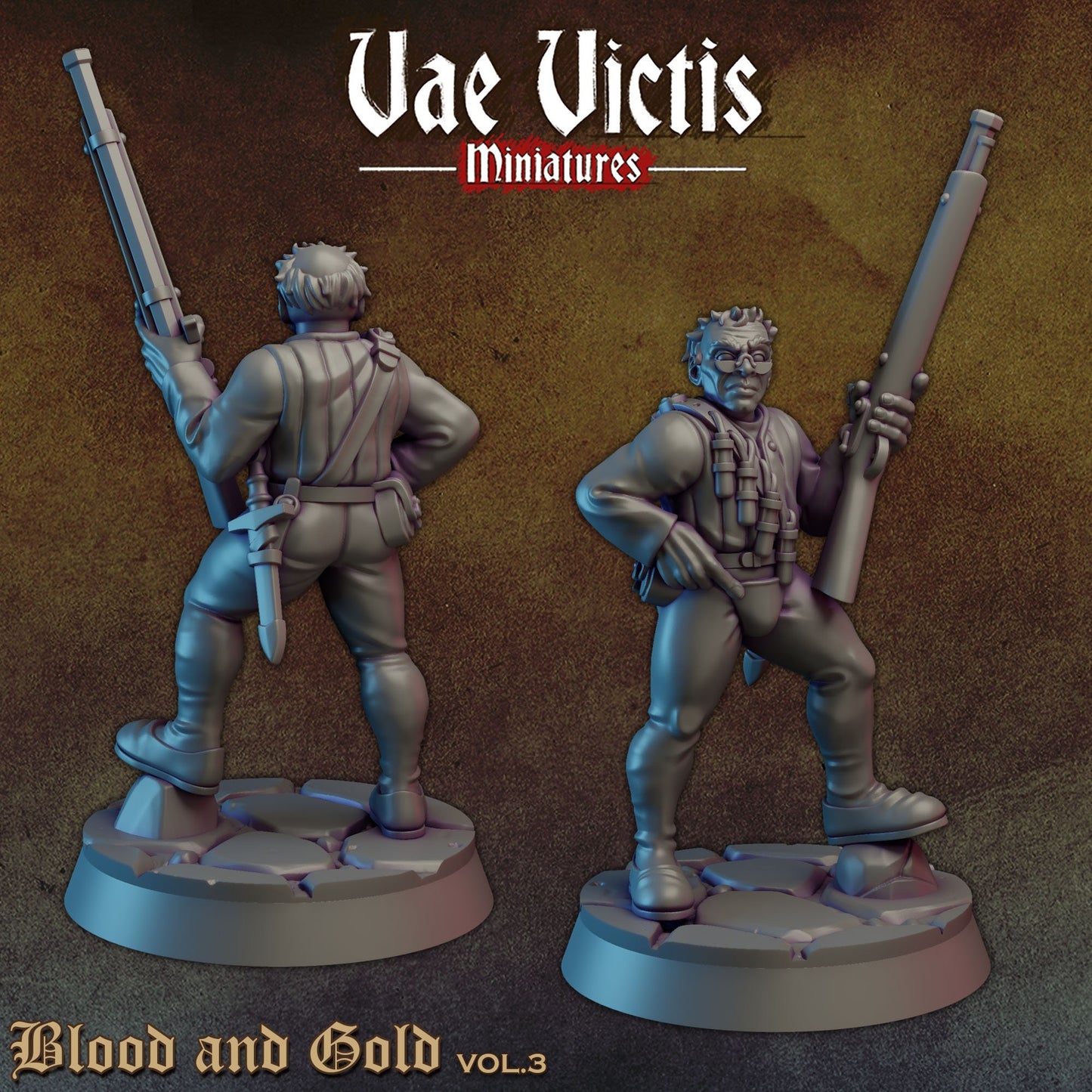 Human Mercenaries Set | Vae Victis Miniatures | 32mm Scale Resin Printed Tabletop RPG Figures for Tabletop Roleplaying or Wargaming