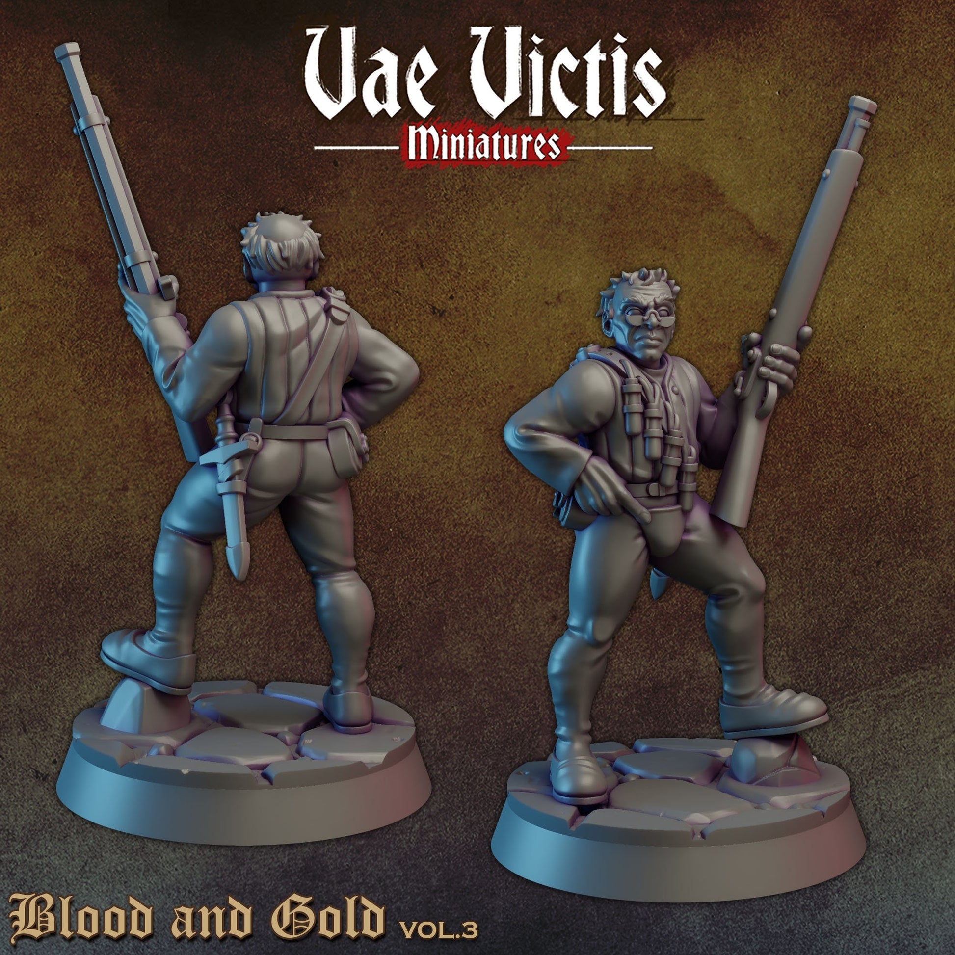Human Mercenaries Set | Vae Victis Miniatures | 32mm Scale Resin Printed Tabletop RPG Figures for Tabletop Roleplaying or Wargaming