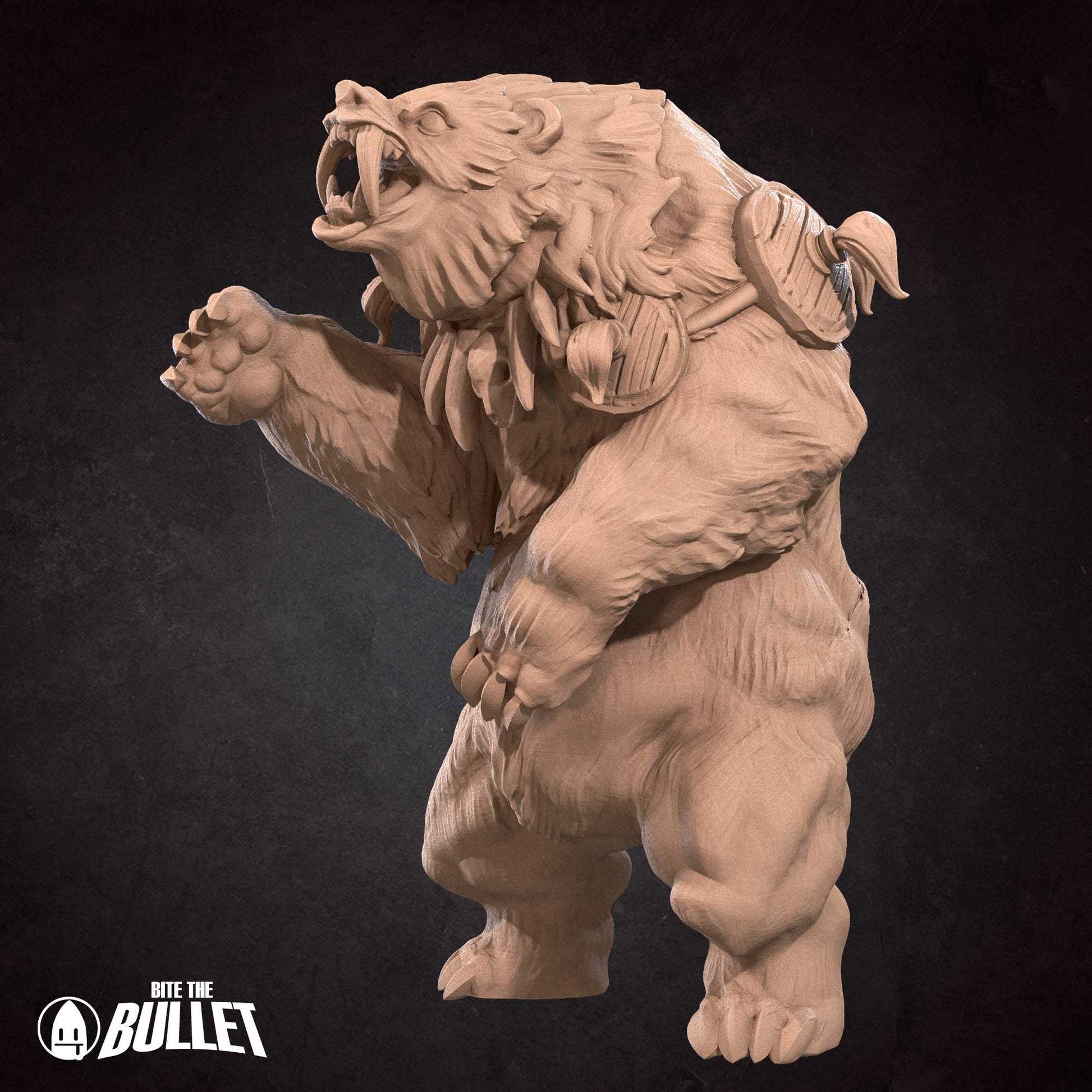 Orc Ranger & Bear | Bite The Bullet | 35mm Scale | Resin Printed Tabletop RPG Miniature Figures | DND | 5E