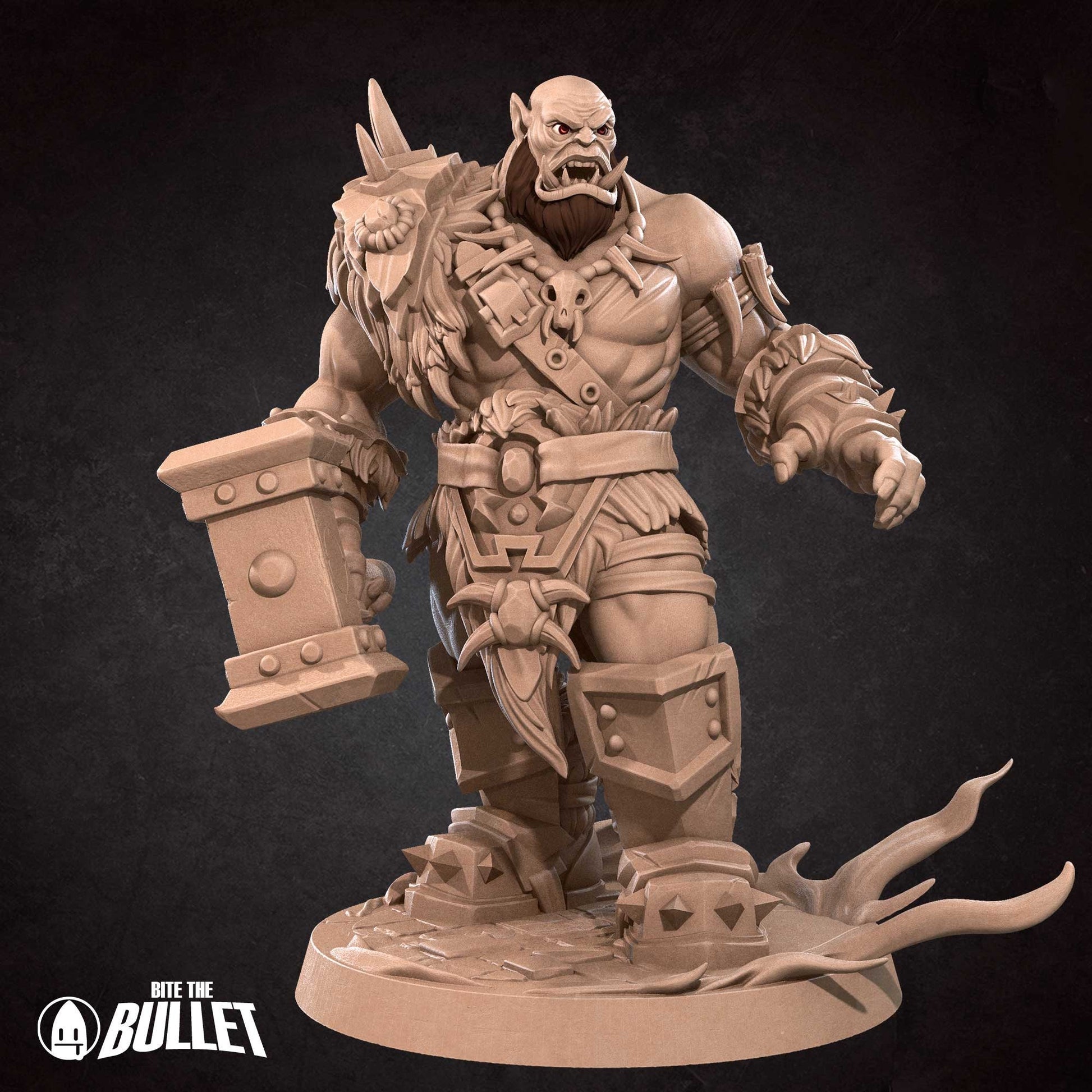 Orc Warchief | Bite The Bullet | 35mm Scale | Resin Printed Tabletop RPG Miniature Figures | DND | 5E