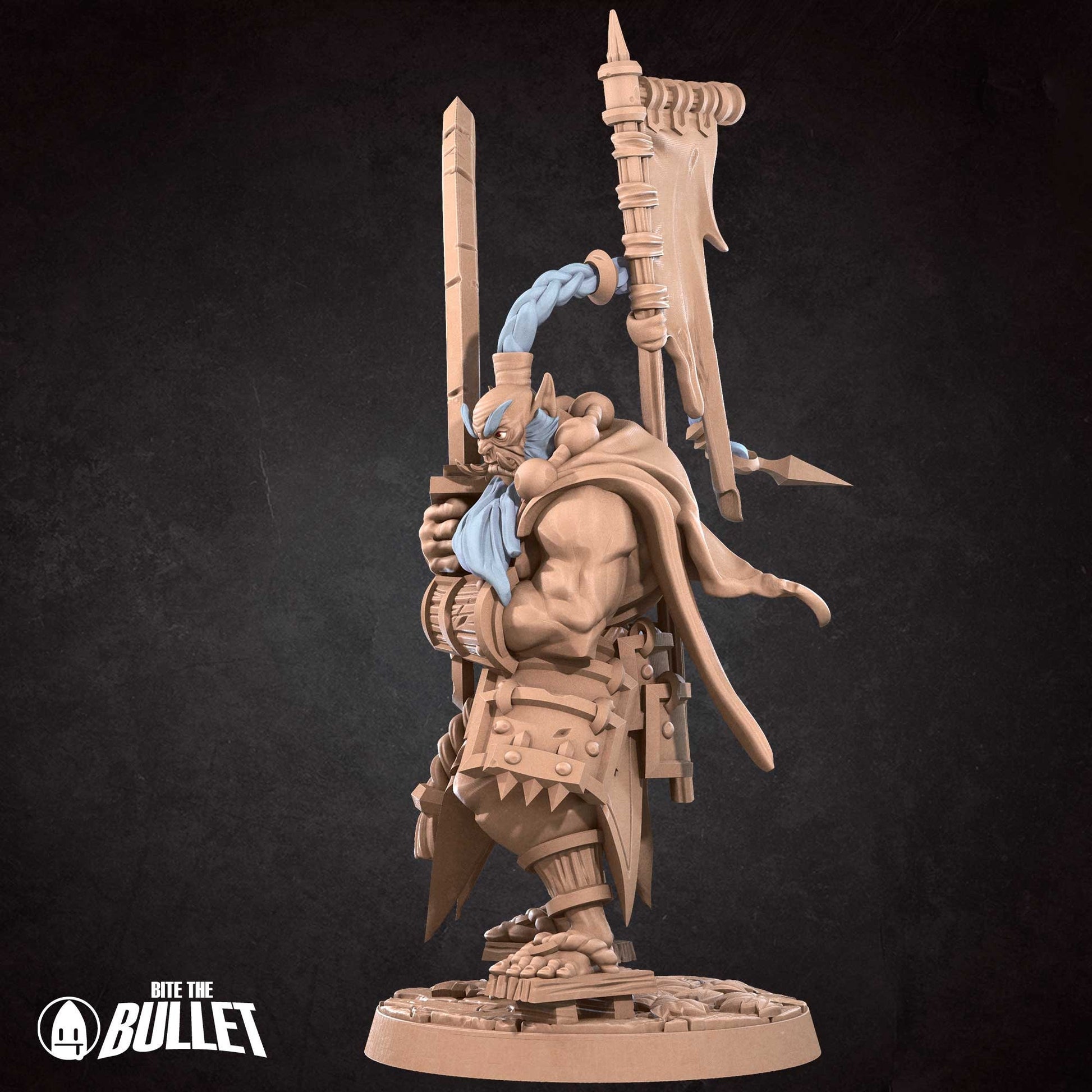 Orc Swordmaster | Bite The Bullet | 35mm Scale | Resin Printed Tabletop RPG Miniature Figures | DND | 5E