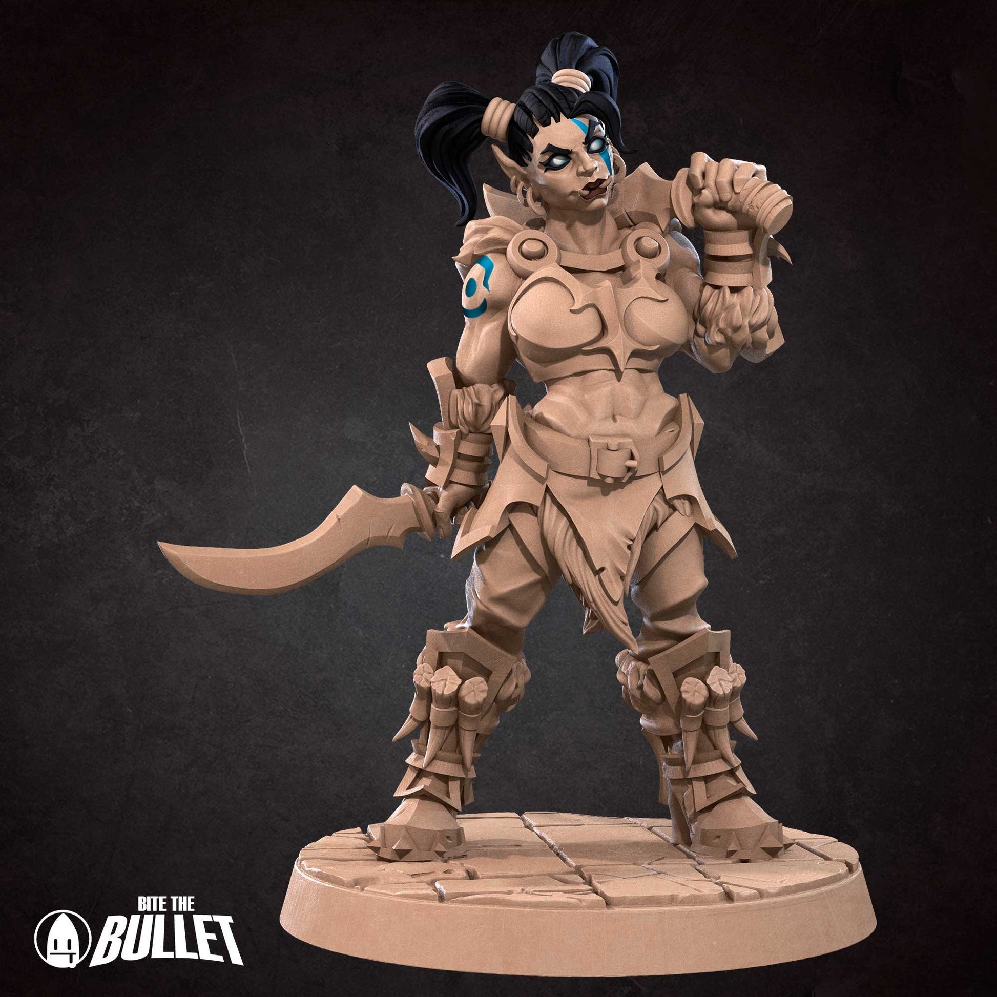 Orc Rogue | NSFW Option | Bite The Bullet | 35mm Scale | Resin Printed Tabletop RPG Miniature Figures | DND | 5E