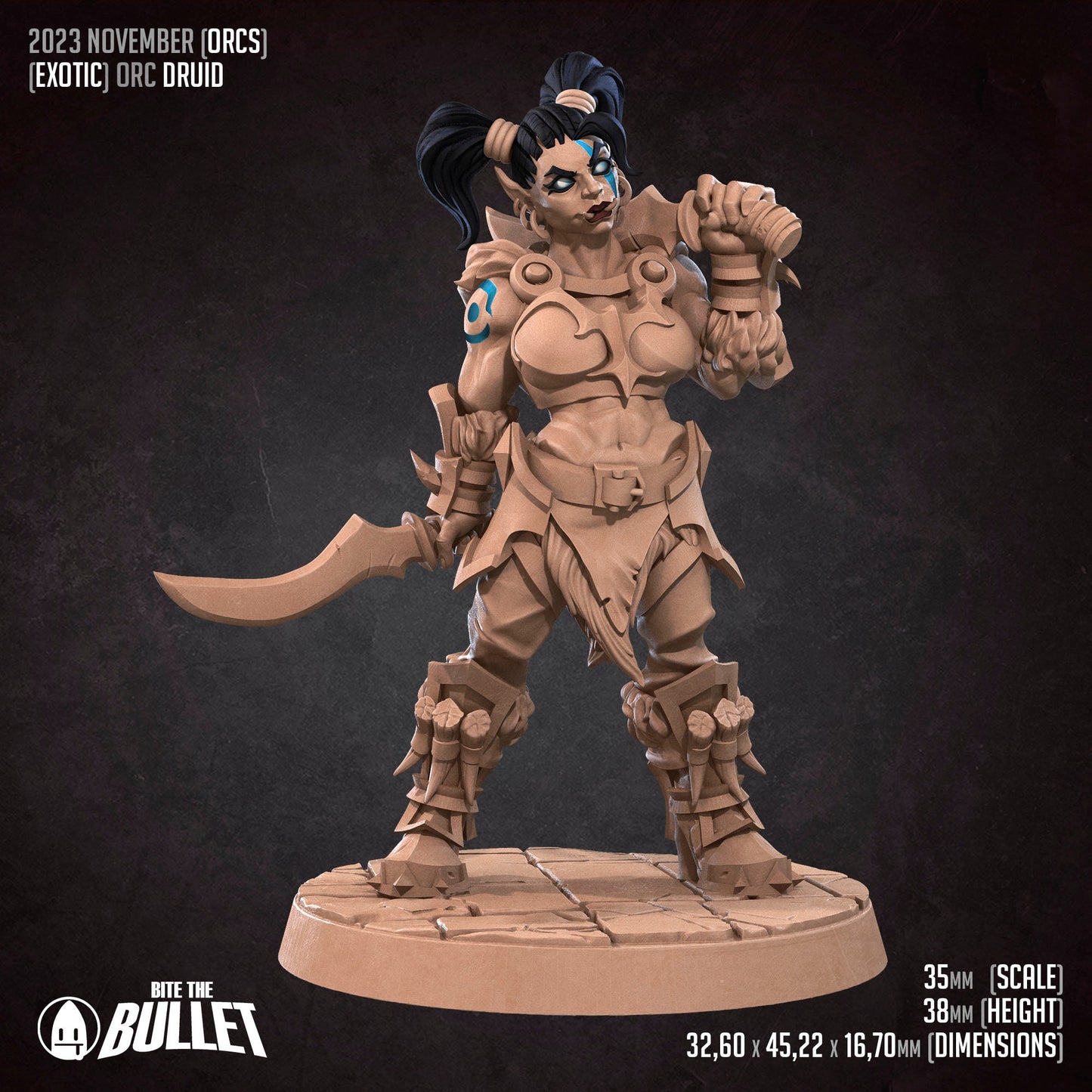Orc Rogue | NSFW Option | Bite The Bullet | 35mm Scale | Resin Printed Tabletop RPG Miniature Figures | DND | 5E