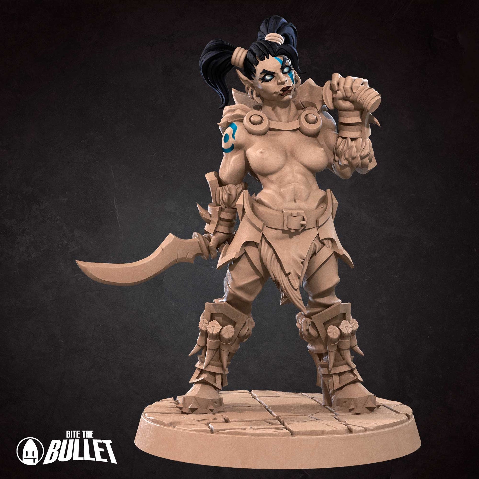 Orc Rogue | NSFW Option | Bite The Bullet | 35mm Scale | Resin Printed Tabletop RPG Miniature Figures | DND | 5E