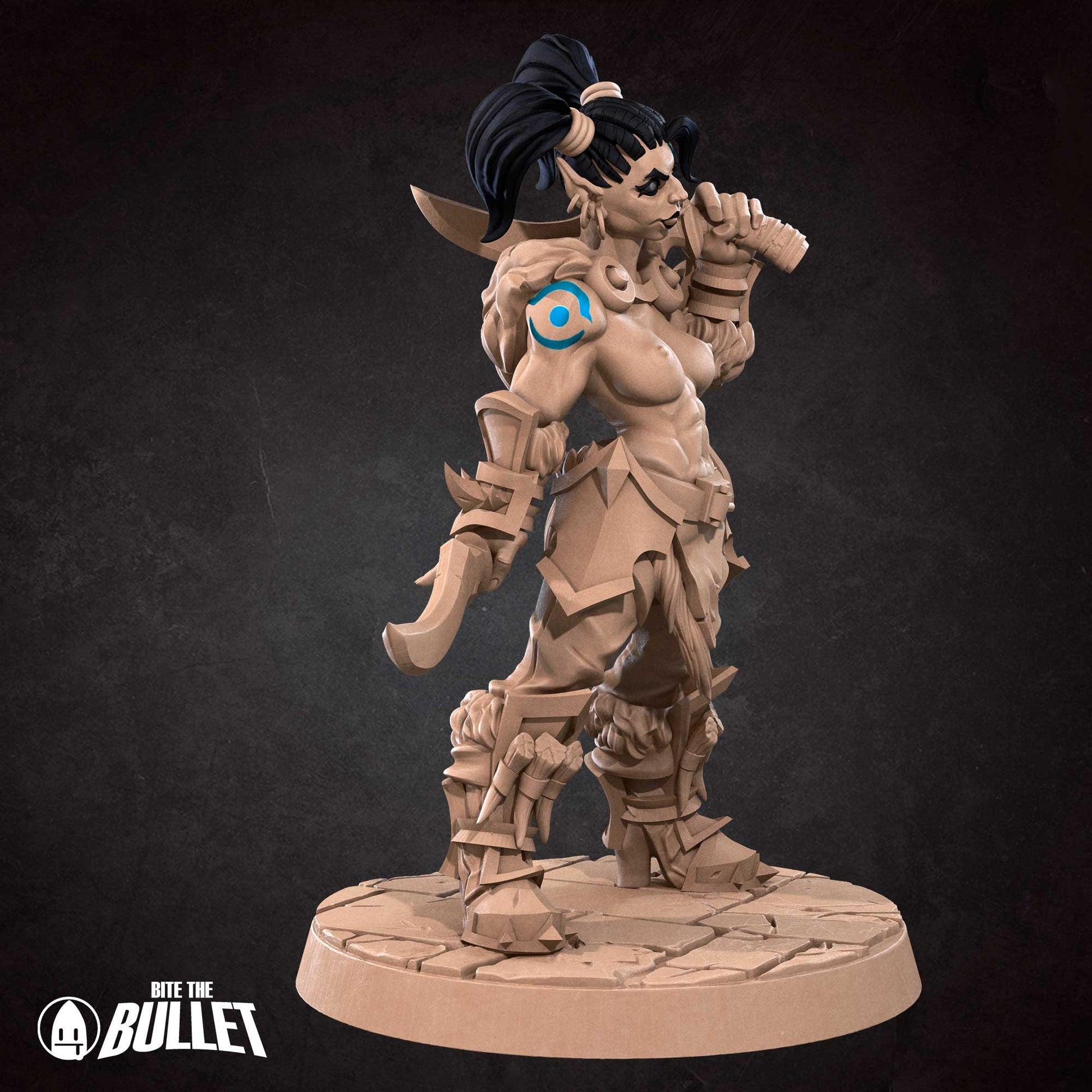 Orc Rogue | NSFW Option | Bite The Bullet | 35mm Scale | Resin Printed Tabletop RPG Miniature Figures | DND | 5E