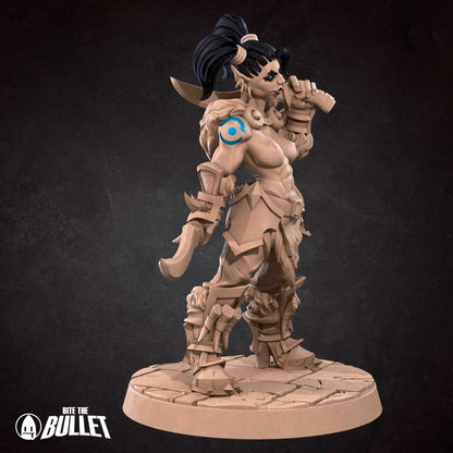 Orc Rogue | NSFW Option | Bite The Bullet | 35mm Scale | Resin Printed Tabletop RPG Miniature Figures | DND | 5E