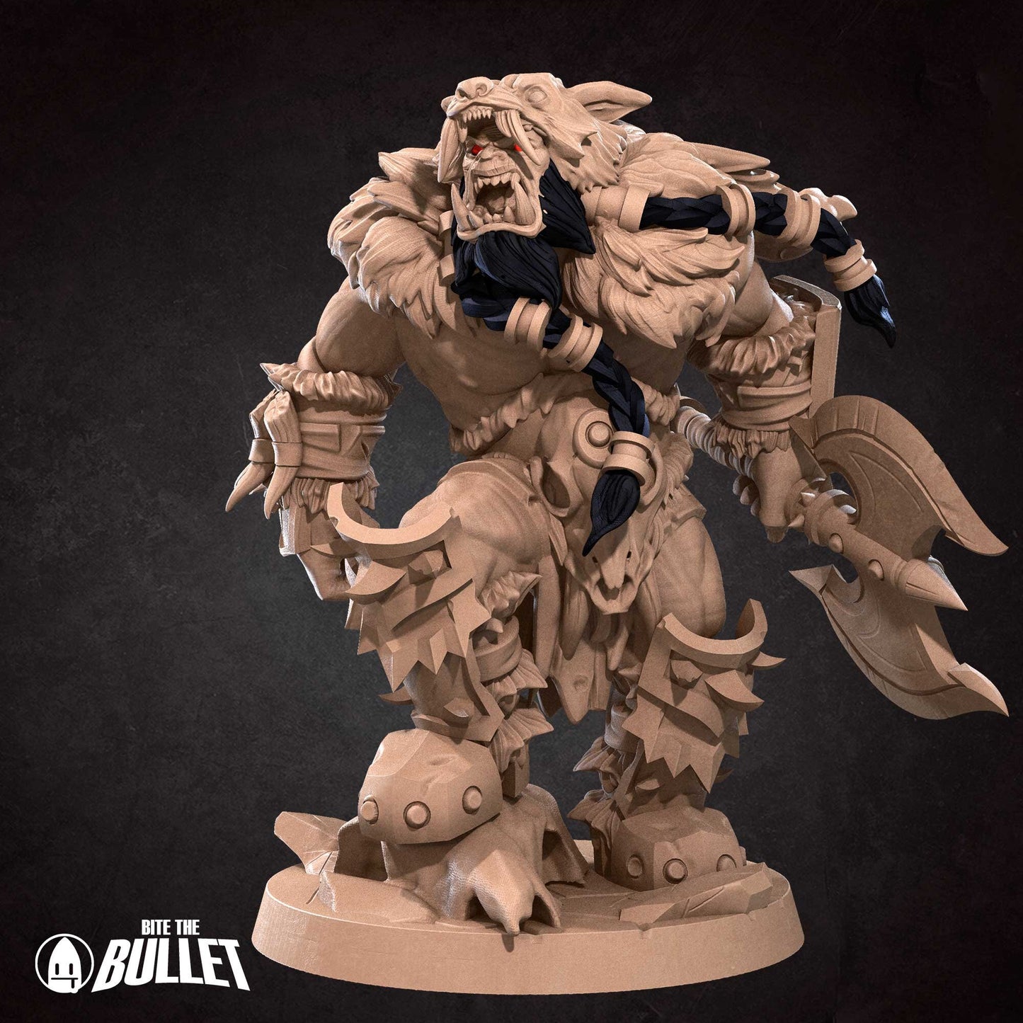 Orc Barbarian | Bite The Bullet | 35mm Scale | Resin Printed Tabletop RPG Miniature Figures | DND | 5E