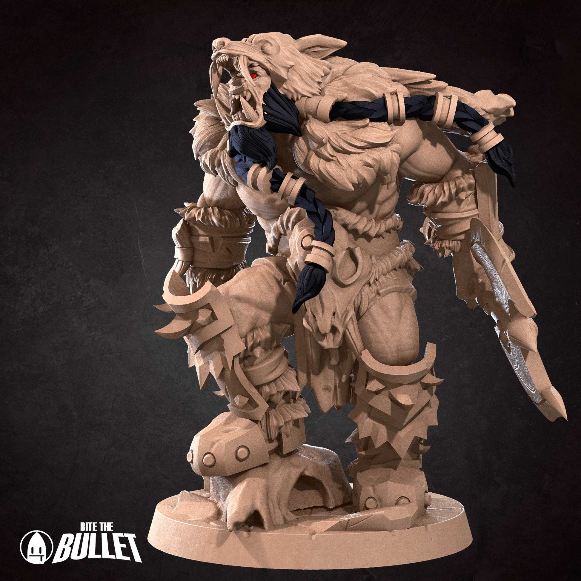 Orc Barbarian | Bite The Bullet | 35mm Scale | Resin Printed Tabletop RPG Miniature Figures | DND | 5E