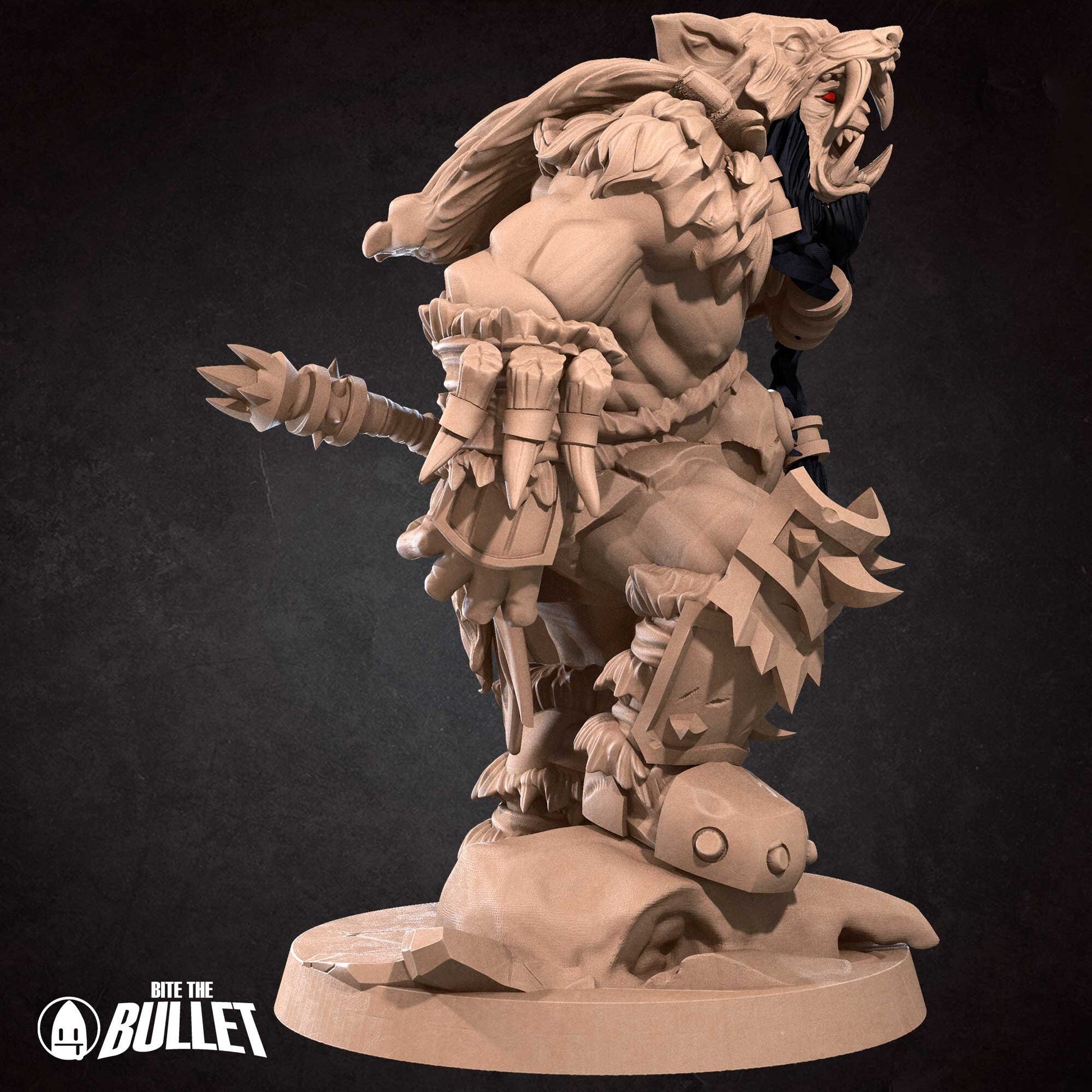 Orc Barbarian | Bite The Bullet | 35mm Scale | Resin Printed Tabletop RPG Miniature Figures | DND | 5E