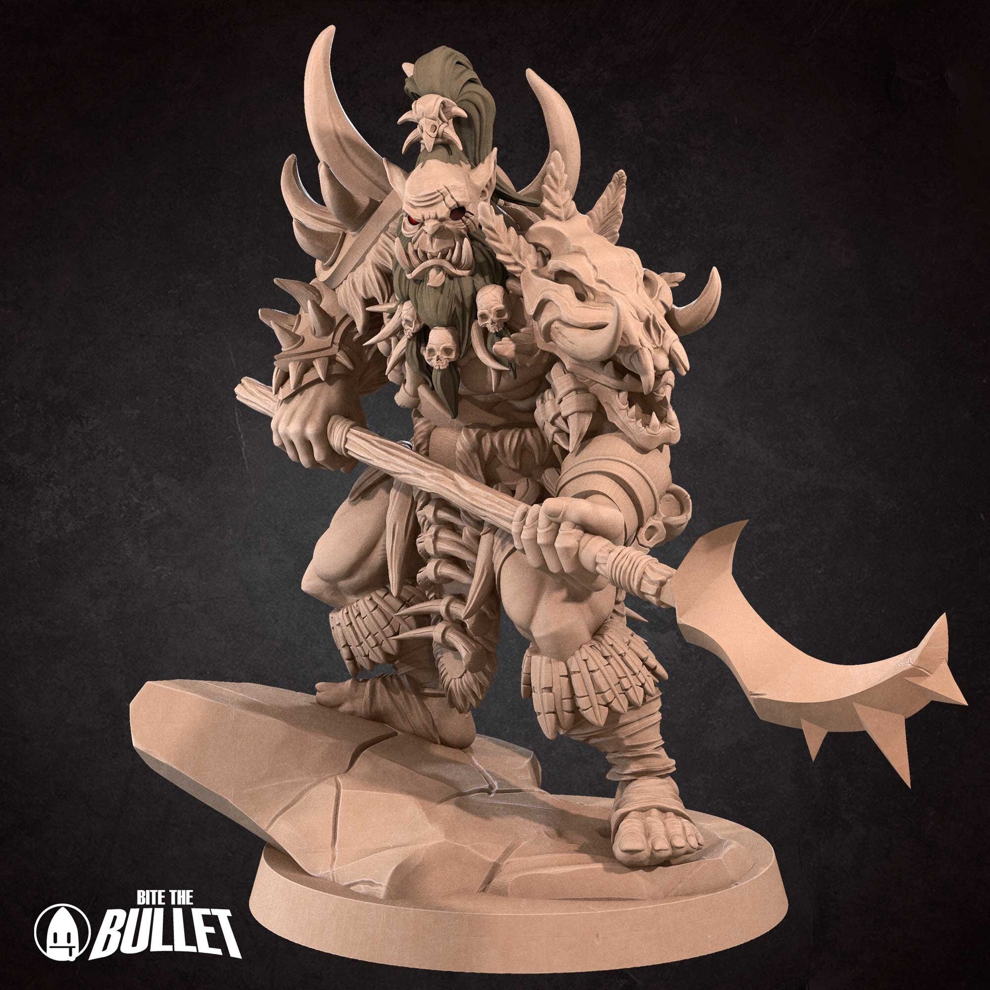 Orc Necromancer | Bite The Bullet | 35mm Scale | Resin Printed Tabletop RPG Miniature Figures | DND | 5E