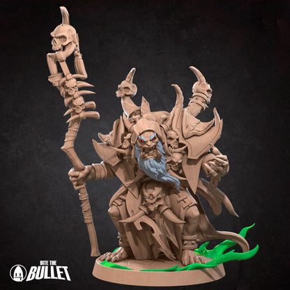 Orc Warlock | Bite The Bullet | 35mm Scale | Resin Printed Tabletop RPG Miniature Figures | DND | 5E