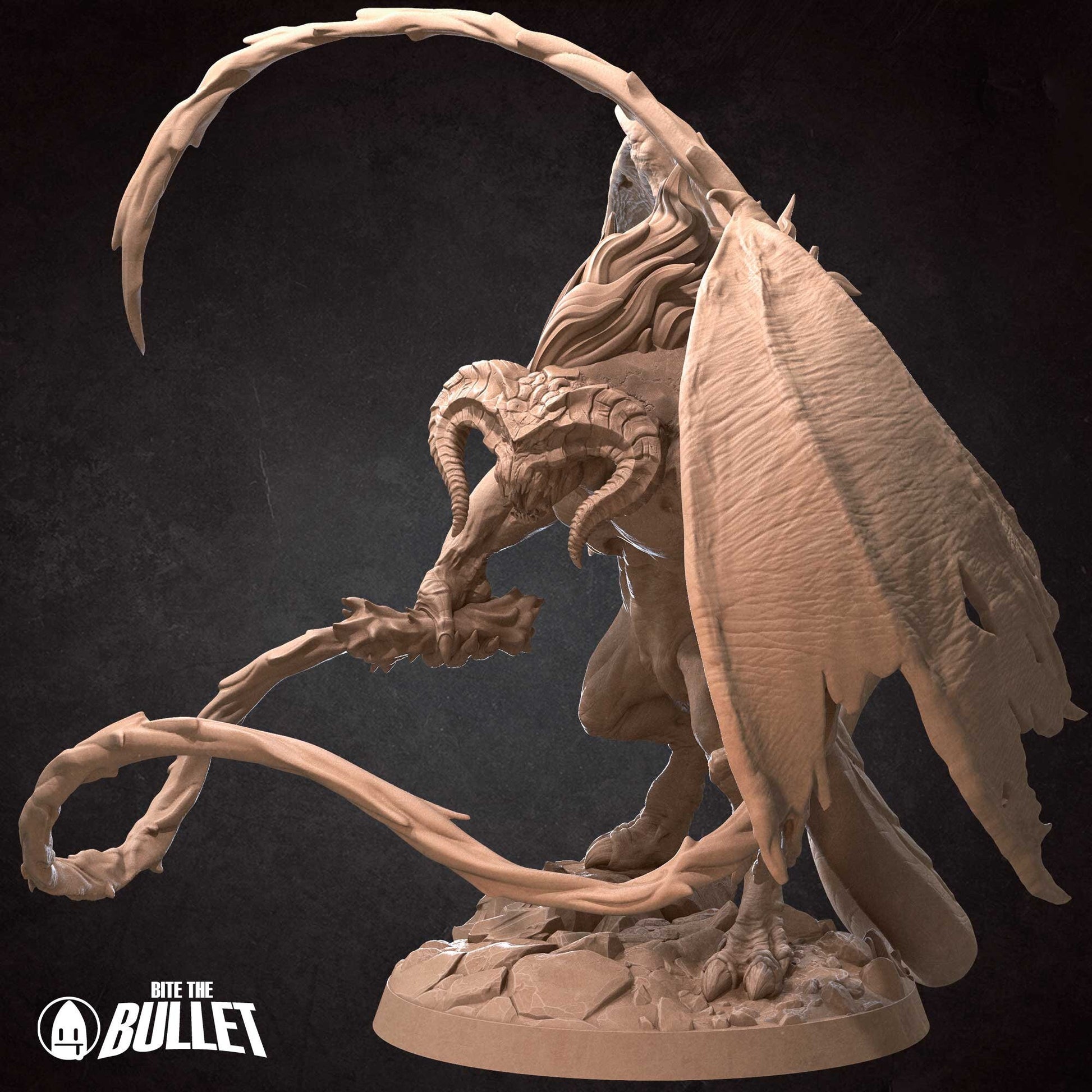 Fire Demon | Bite The Bullet | 35mm Scale | Resin Printed Tabletop RPG Miniature Figures | DND | 5E