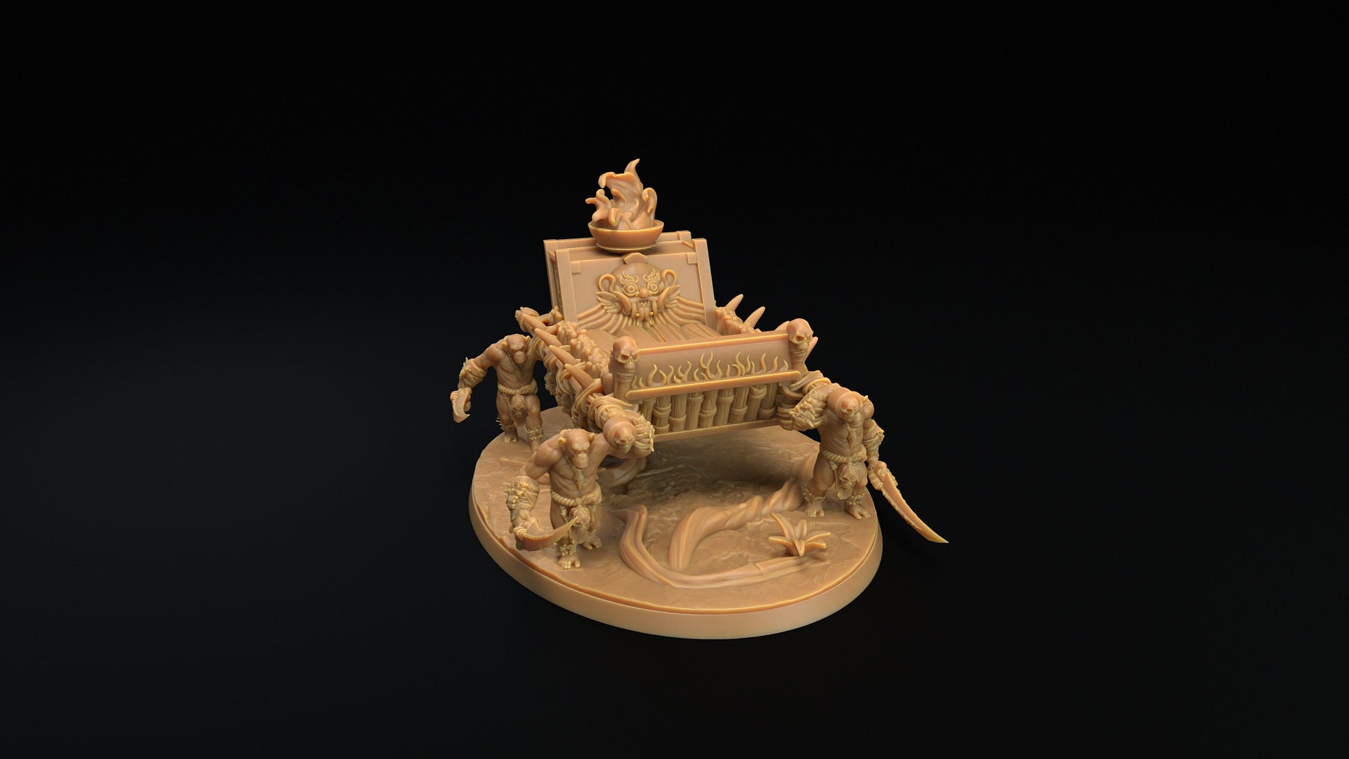 Bobokai Palanquin | Dragon Trappers Lodge | The Simiax Legions | 32mm Scale Resin Printed Tabletop RPG Figures For DND 5E and OPR