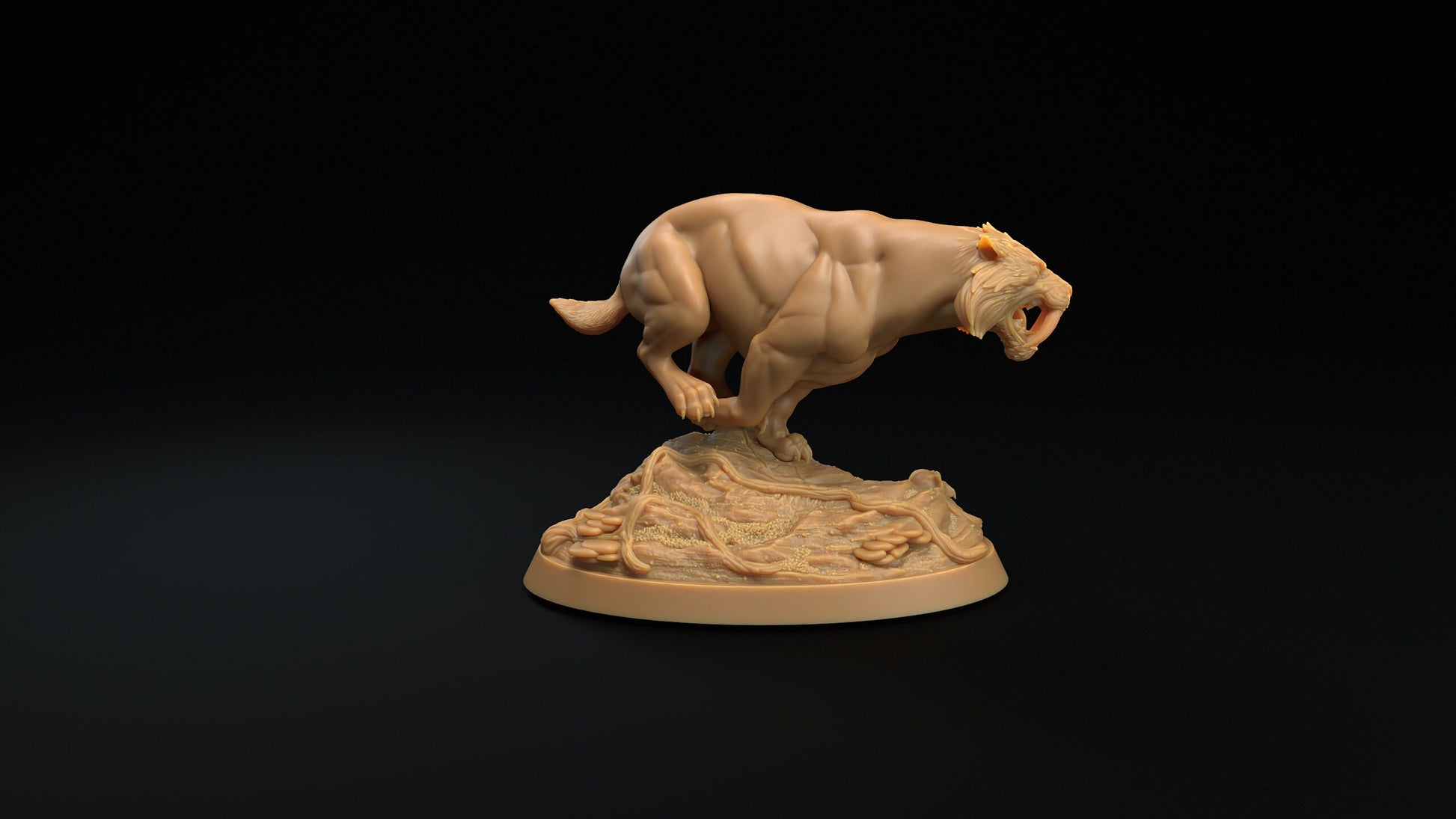 Saber-Toothed Tiger Set | Dragon Trappers Lodge | The Simiax Legions | 32mm Scale Resin Printed Tabletop RPG Figures For DND 5E and OPR