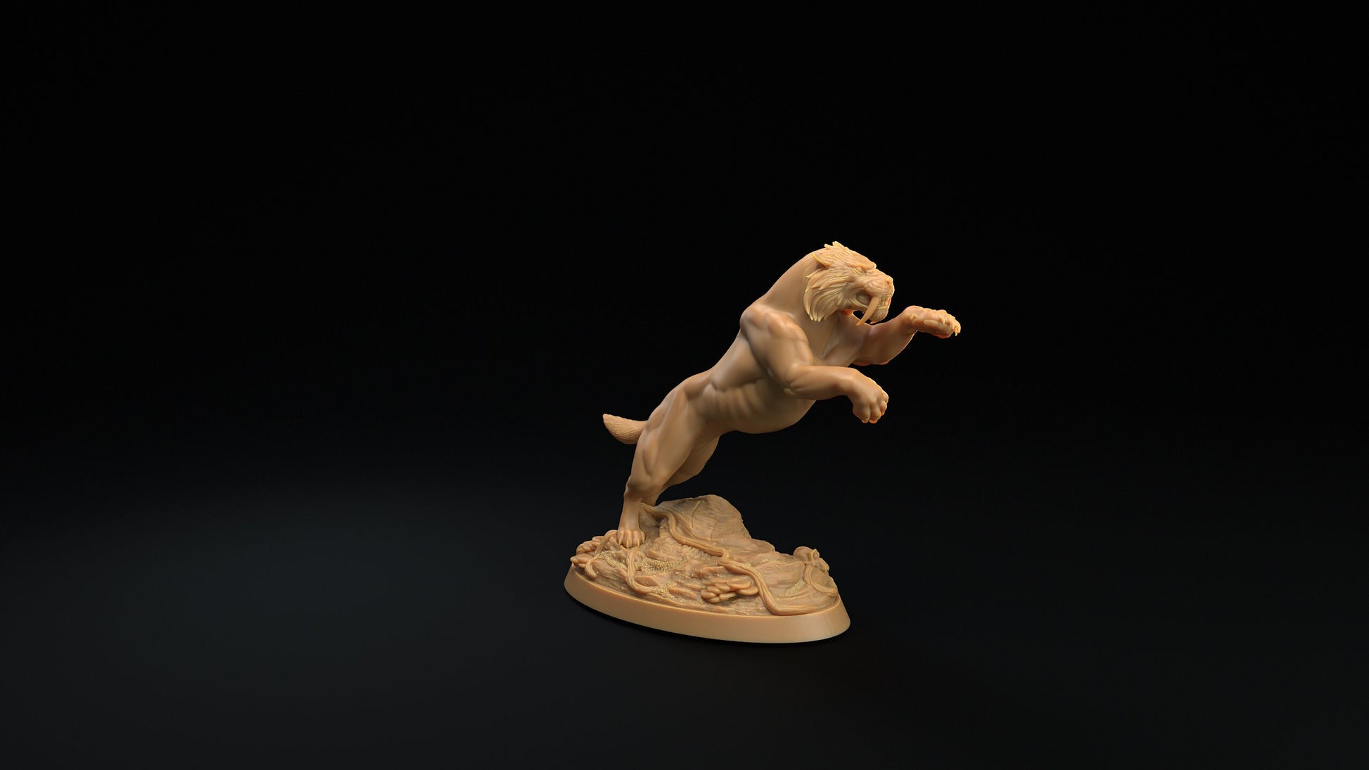 Saber-Toothed Tiger Set | Dragon Trappers Lodge | The Simiax Legions | 32mm Scale Resin Printed Tabletop RPG Figures For DND 5E and OPR