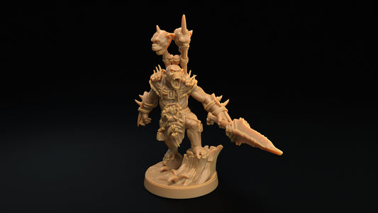 Bobokai Warlord | Dragon Trappers Lodge | The Simiax Legions | 32mm Scale Resin Printed Tabletop RPG Figures For DND 5E and OPR