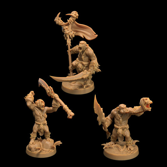 Bobokai Command Group Set | Dragon Trappers Lodge | The Simiax Legions | 32mm Scale Resin Printed Tabletop RPG Figures For DND 5E and OPR