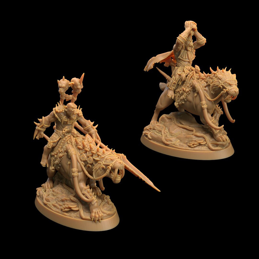 Mounted Bobokai Leader | Dragon Trappers Lodge | The Simiax Legions | 32mm Scale Resin Printed Tabletop RPG Figures For DND 5E and OPR