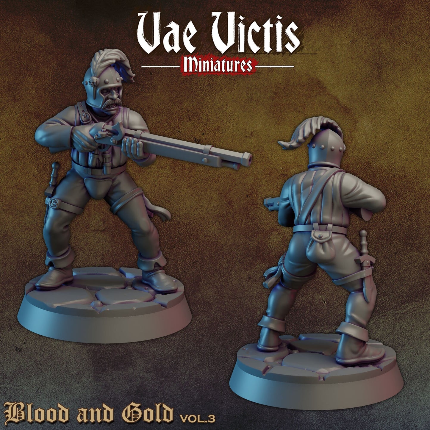 Human Mercenaries Set | Vae Victis Miniatures | 32mm Scale Resin Printed Tabletop RPG Figures for Tabletop Roleplaying or Wargaming
