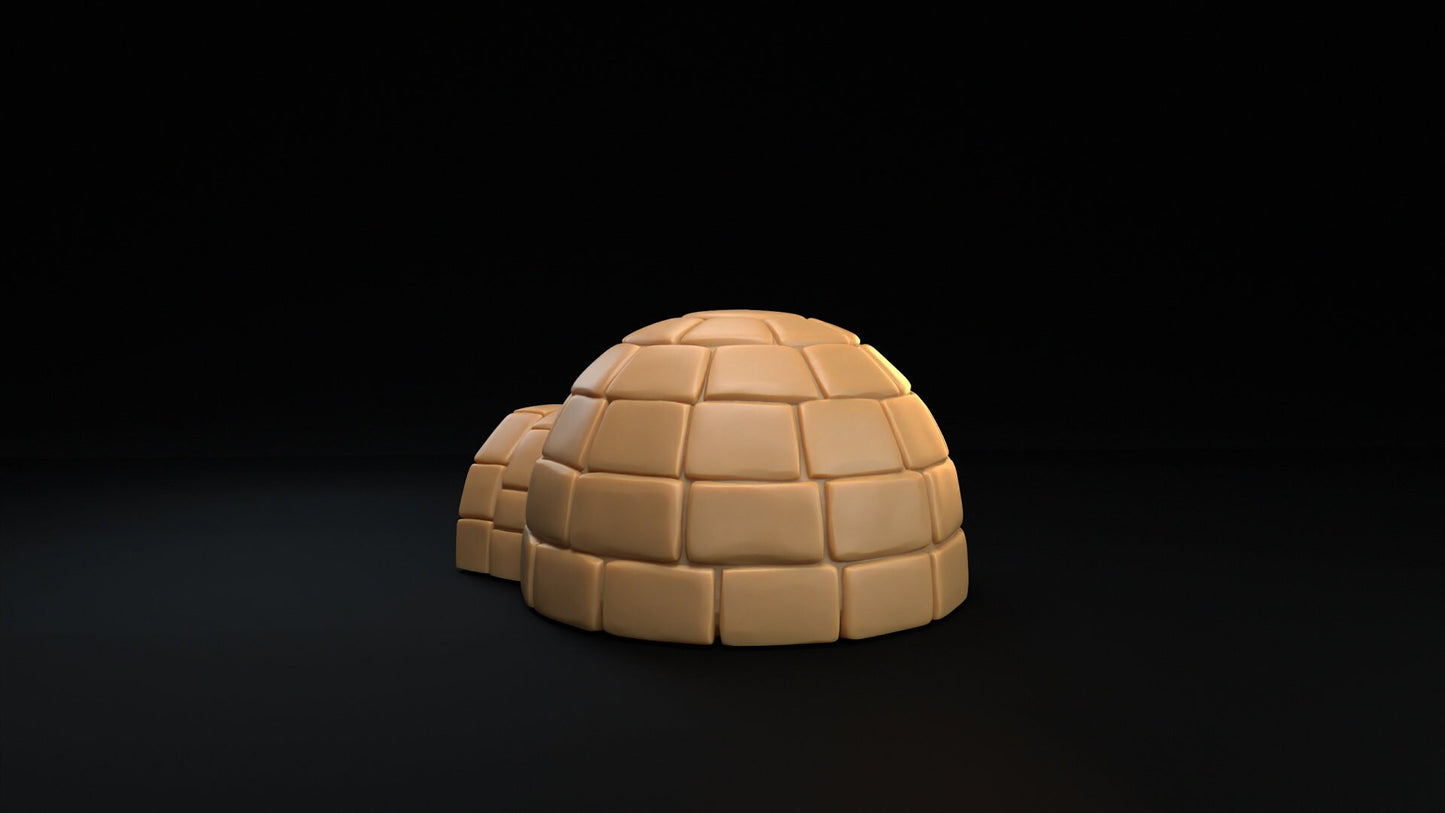 Igloo | Dragon Trappers Lodge | Winter Advent Calendar | 32mm Scale Resin Printed Tabletop RPG Terrain For DND 5E and One Page Rules