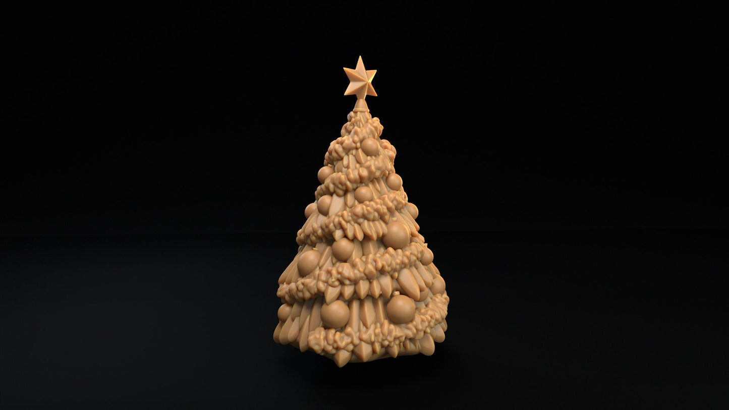 Christmas Tree | Dragon Trappers Lodge | Winter Advent Calendar | 32mm Scale Resin Printed Tabletop RPG Terrain For DND 5E and OPR