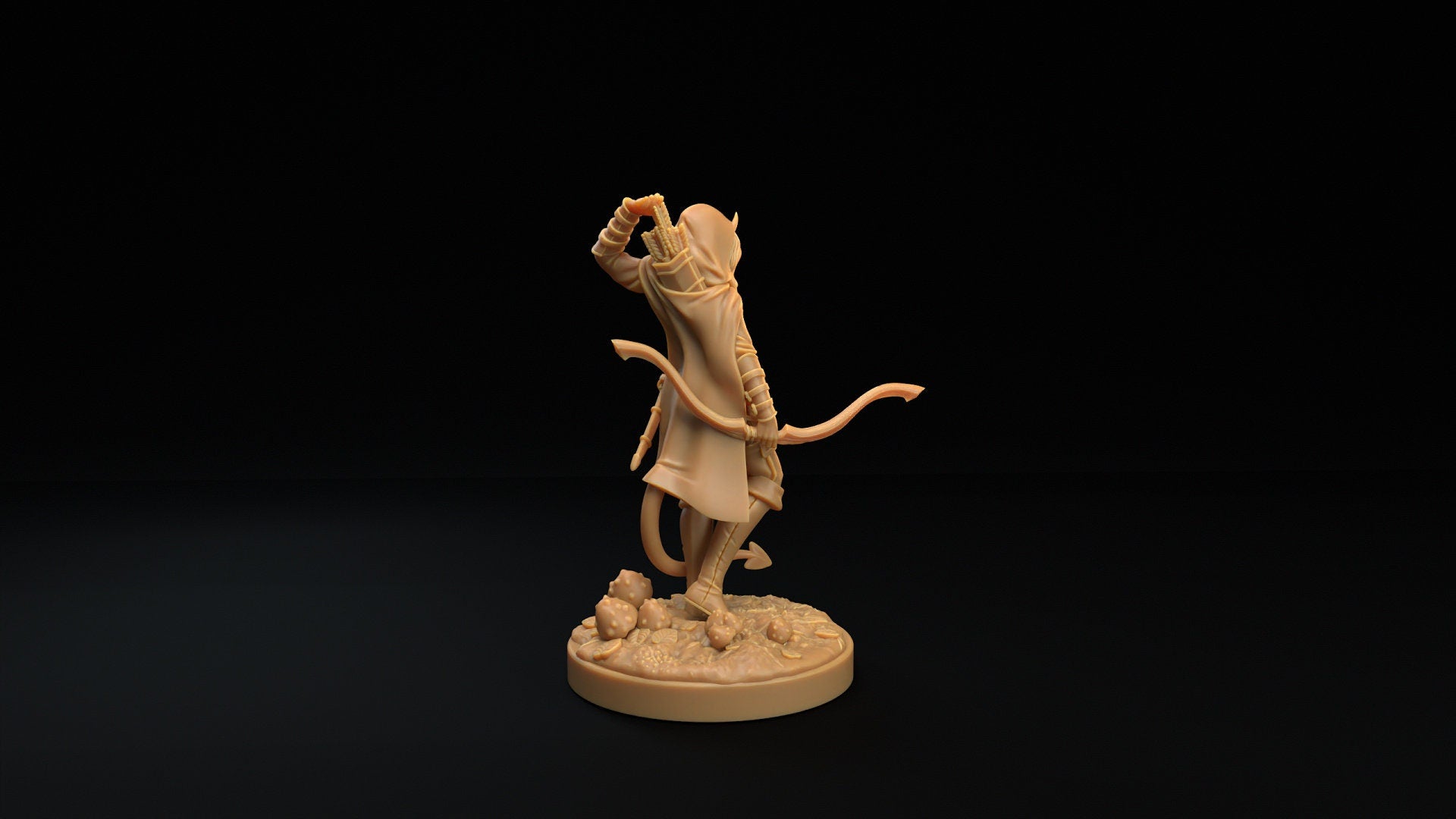 Tiefling Archer | Dragon Trappers Lodge | Winter Advent Calendar | 32mm Scale Resin Printed Tabletop RPG Figure For DND 5E and OPR