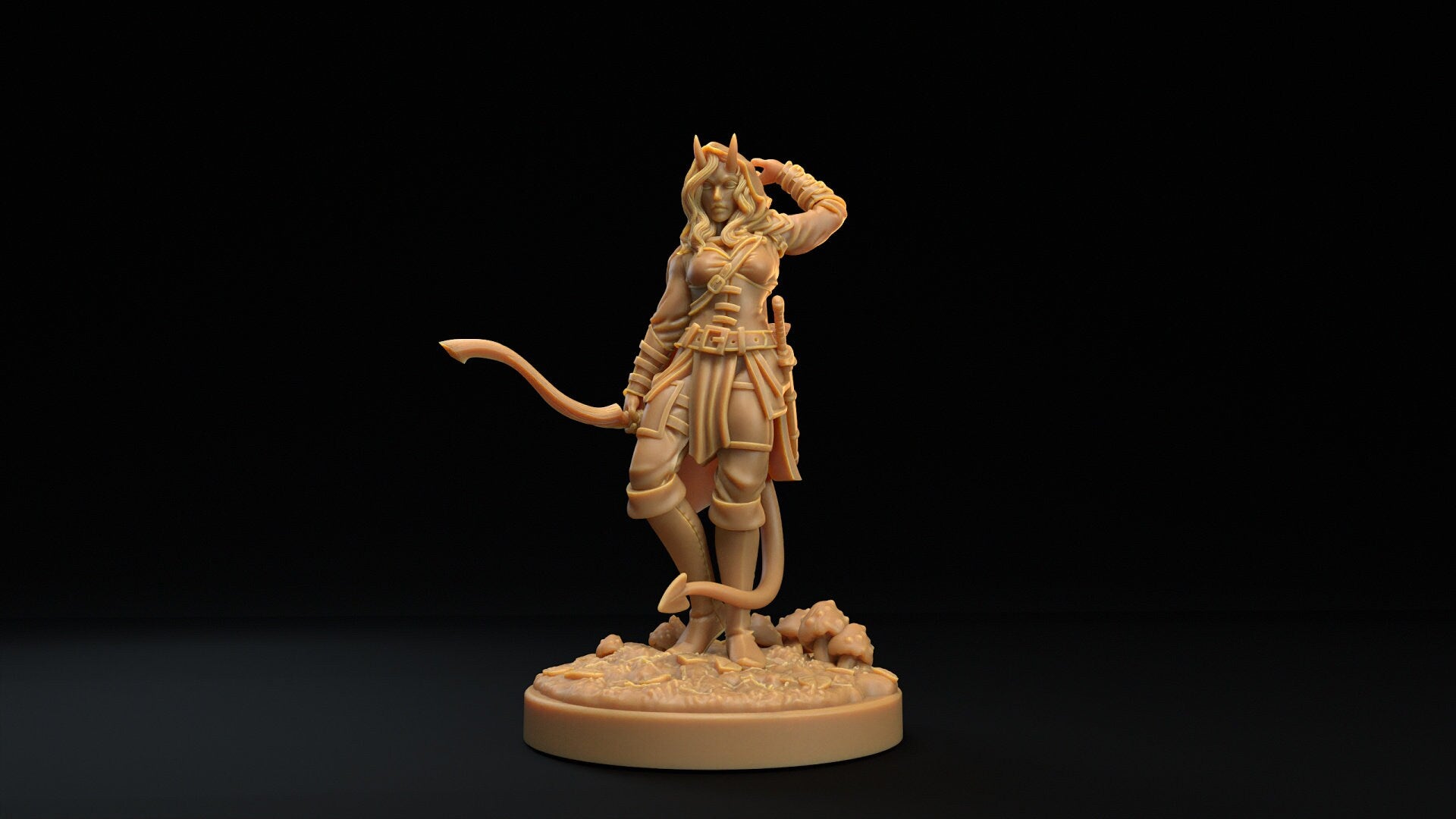 Tiefling Archer | Dragon Trappers Lodge | Winter Advent Calendar | 32mm Scale Resin Printed Tabletop RPG Figure For DND 5E and OPR