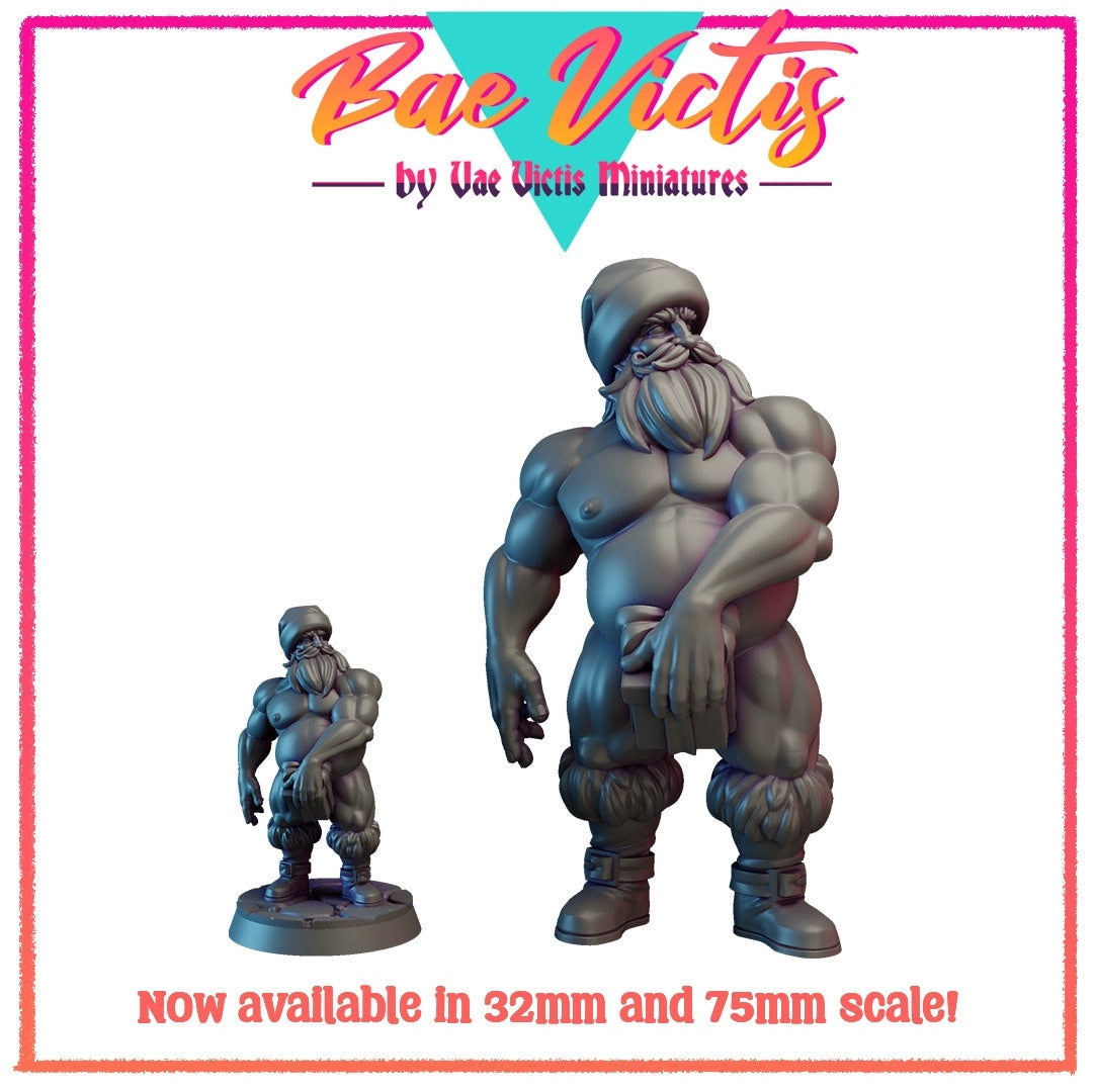 Santa | Bae Victis | Vae Victis Miniatures | Christmas Gift | 32mm and 75mm Scale Resin Printed Tabletop RPG Figures for TTRPG | Wargaming