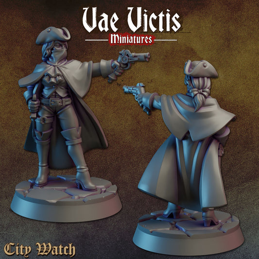Highway Woman | Vae Victis Miniatures | City Watch | 32mm Scale Resin Printed Tabletop RPG Figures for Table Top Roleplaying or Wargaming